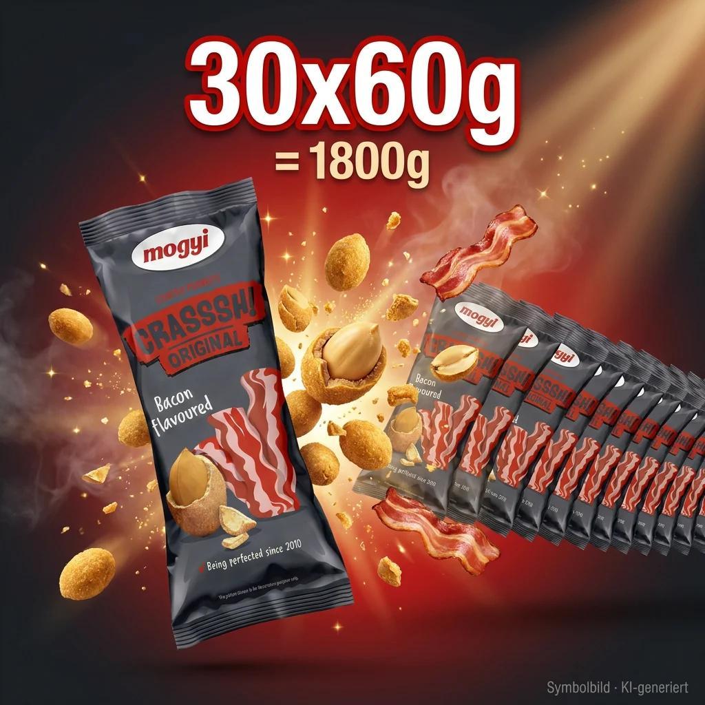 Image of Mogyi - Bacon Flavored - Roasted In Dough Coating - 30x60g 1.8kg