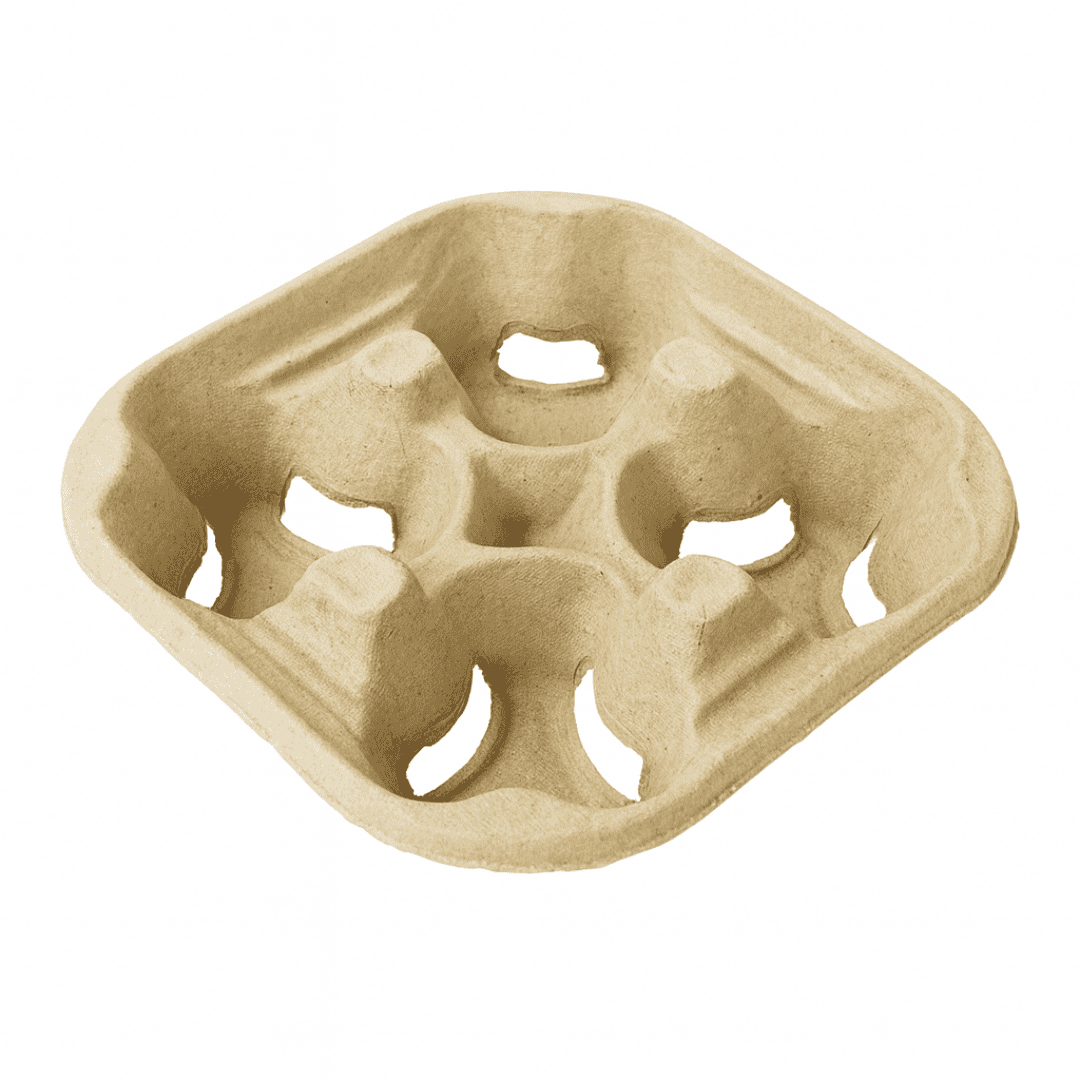 Image of Cardboard Cup Holder Set Of 4 – Sturdy Coffee Cup Holder To Go For Catering & Takeaway – Drink Holder & Carrying Aid For Cafes, Bakeries & Delivery Services –