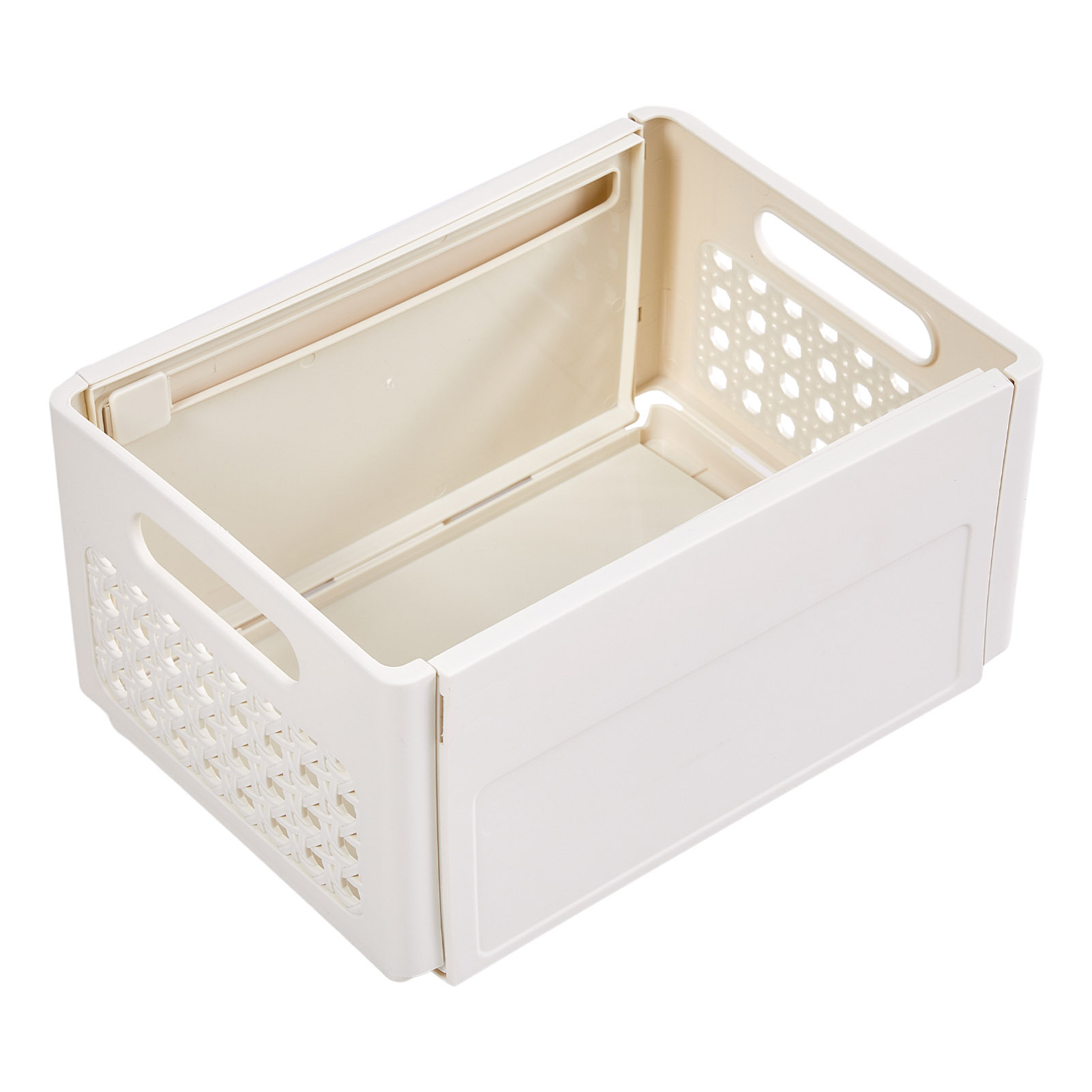 4pcs Stackable Expandable Storage Bins, Multipurpose Plastic Baskets