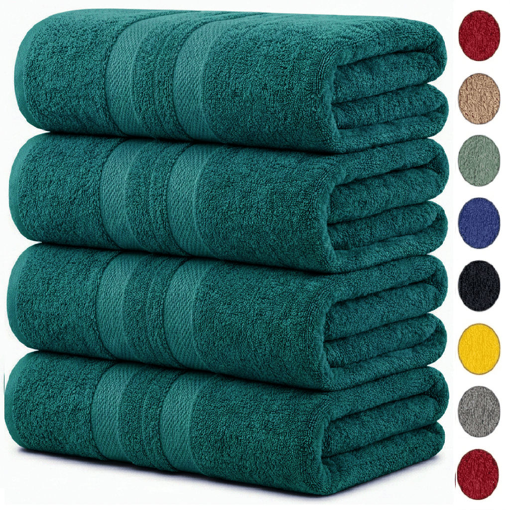TEMU Pack Of 4 Jumbo Bath Sheets 75 X 150 Cm 100% Large Bath Towels Quick Dry Hotel Quality Absorbent Soft Big Bathroom Towel Set
