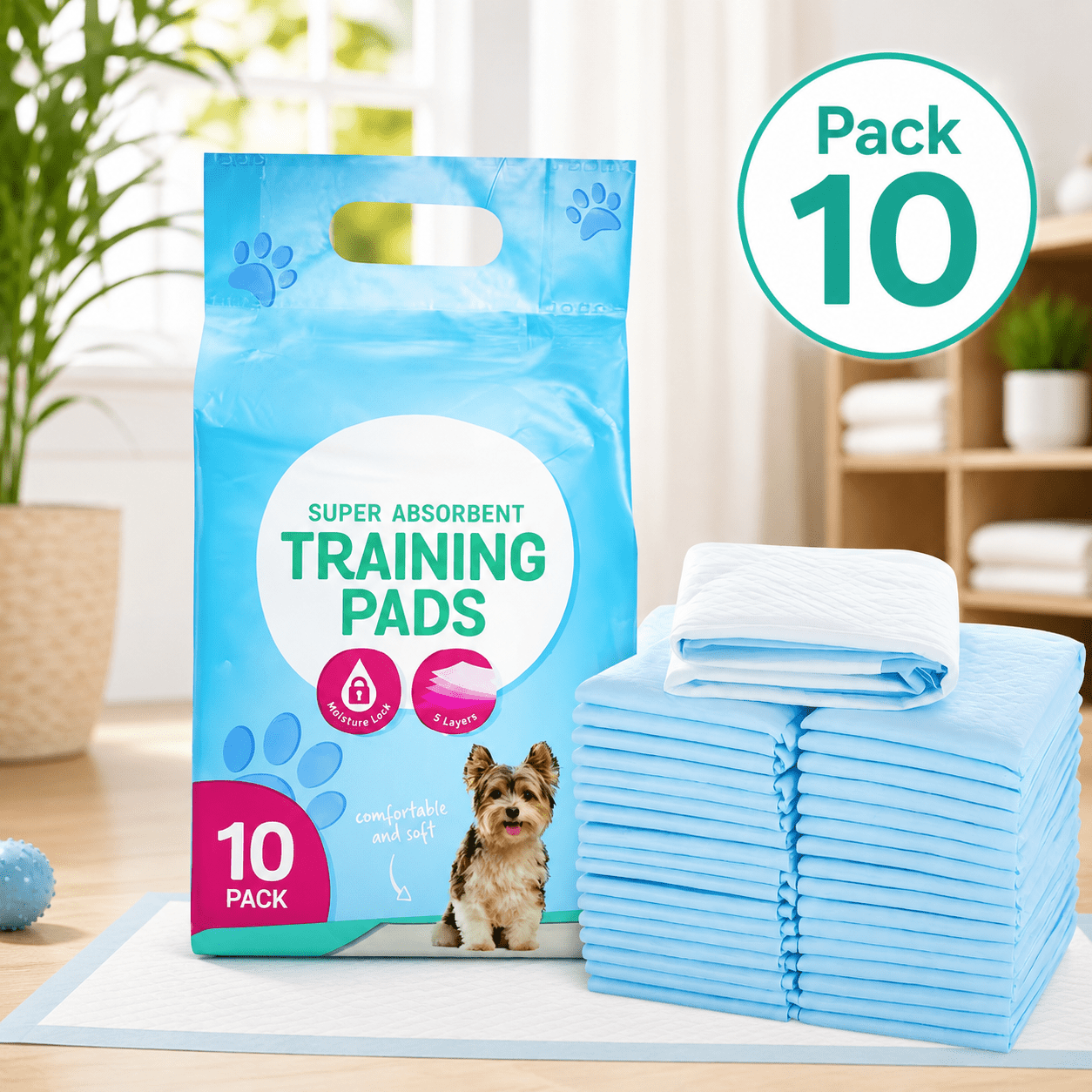 TEMU Heavy Duty Puppy Training Pads Super Absorbent Fast Drying Toilet Pee, Anti-slip And Leak-proof Puppy Pads For Pet (60 X ) (pack Of