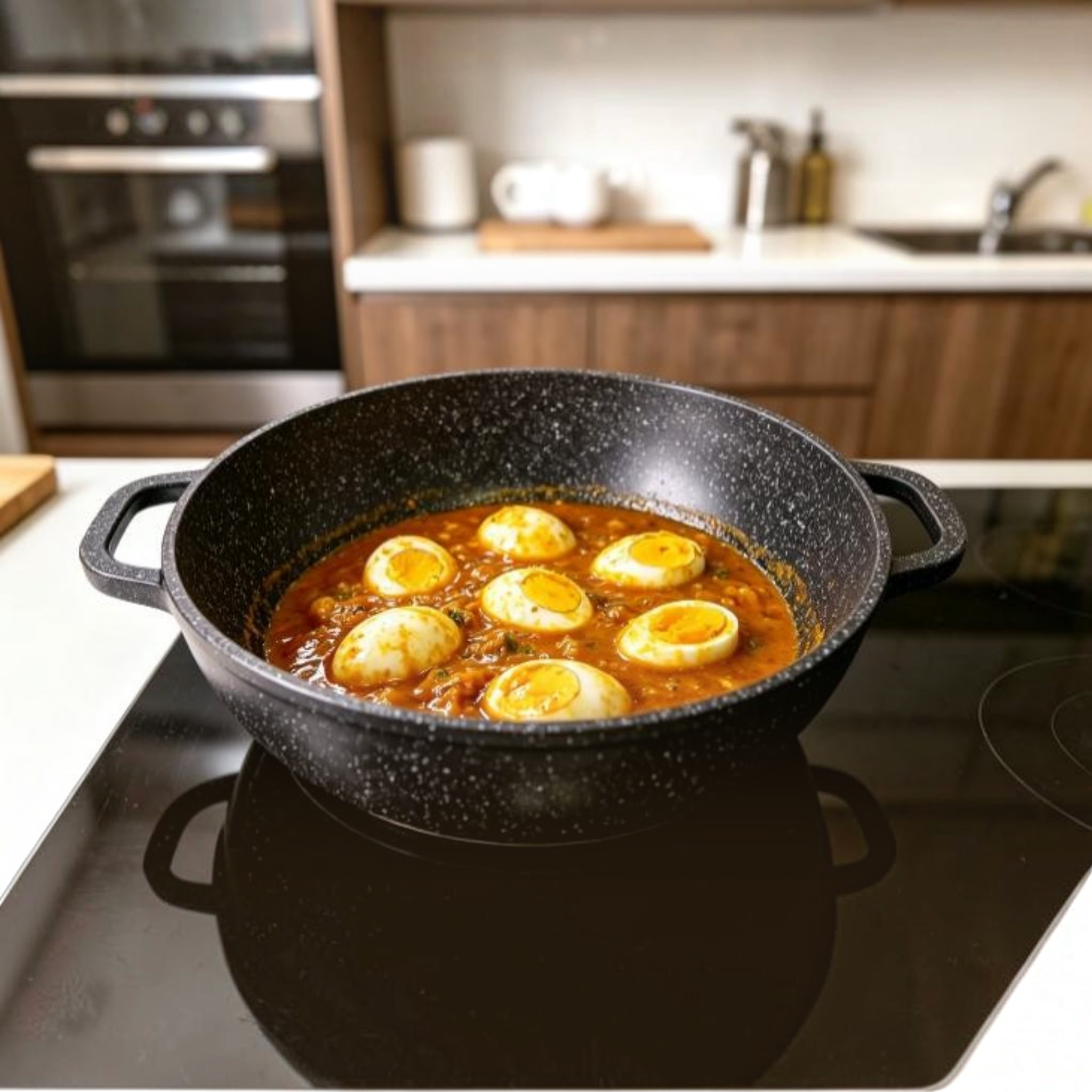 Masterpan - Low Marble Pot With Lid / Induction And Gas Pot / Traditional Pot / Aluminum Pot / 28cm / 32cm / 5.5l / 7.5l