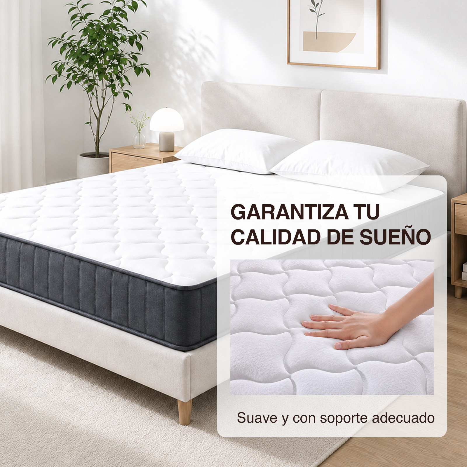 imagen del artículo colchón viscoelástico de 20 cm con   media, transpirable, ergonómico,   soporte y   de presión,   para   las  , ideal para dormitorio, apartamentos y habitación de invitados