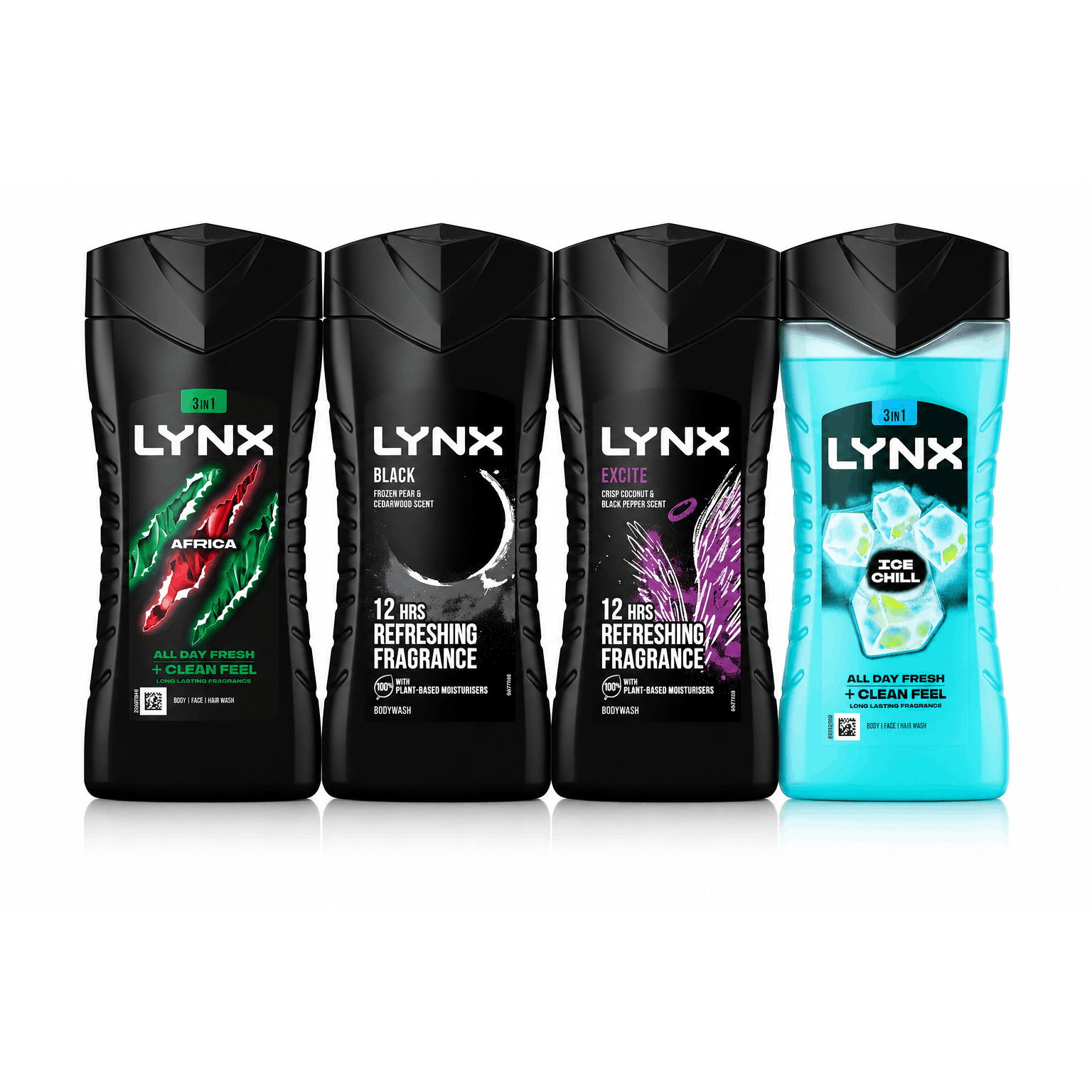 TEMU Lynx Body Wash Gift Set – Pack Of 4 Mixed Scents (africa, Black, & ) Men's Shower Gel 3-in-, Wash
