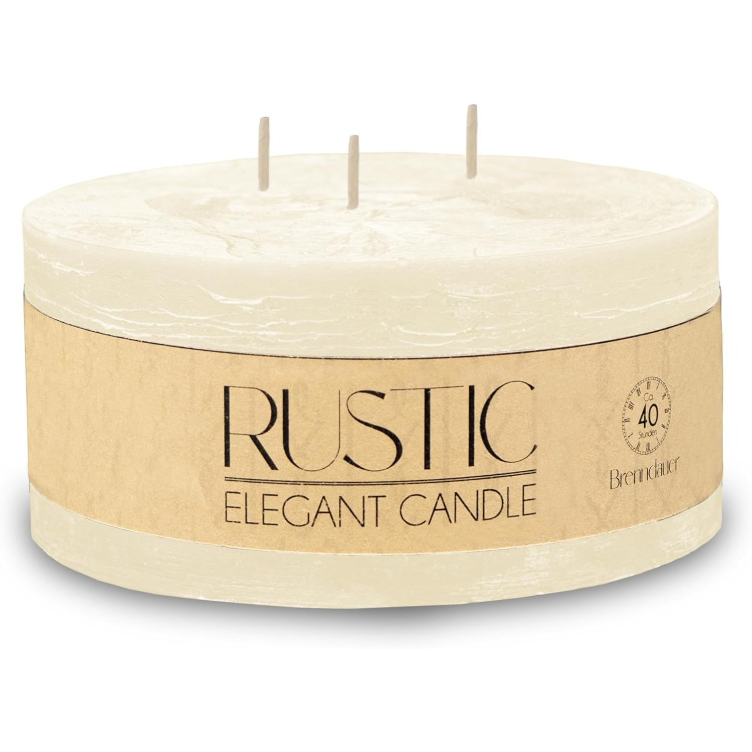 Image of Spetebo Xl 3-wick Candle Round 15 Cm Unscented - Night Black | Large Pillar Candle, 40 Hour , Multi-wick Candle, Odorless
