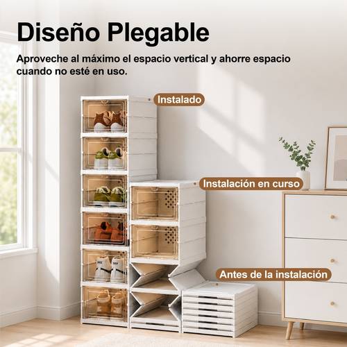 organizador de sapatos dobrável de 3/6/9 níveis, extensível com portas transparentes, armário portátil para calçado, , ideal para quarto, corredor e casa