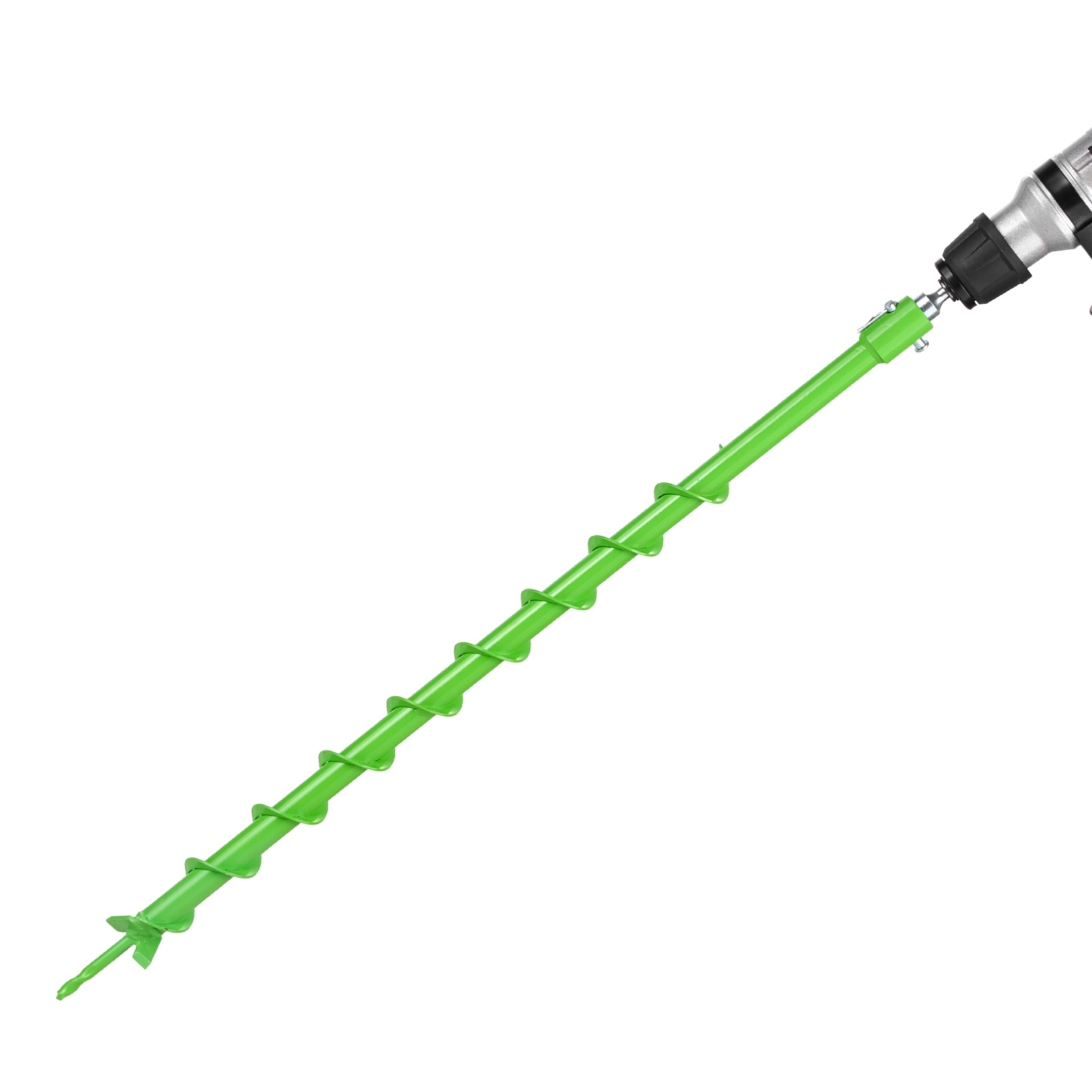 Image of Vevor Auger Drill Bit For Planting, Ø2.36" X 31.1" Spiral Drill Bit, Compatible With 0.78" Id Drive Drills, Heavy Duty Bulb Planter Tool, Post Hole Drilling Attachments For Garden Digger Fence