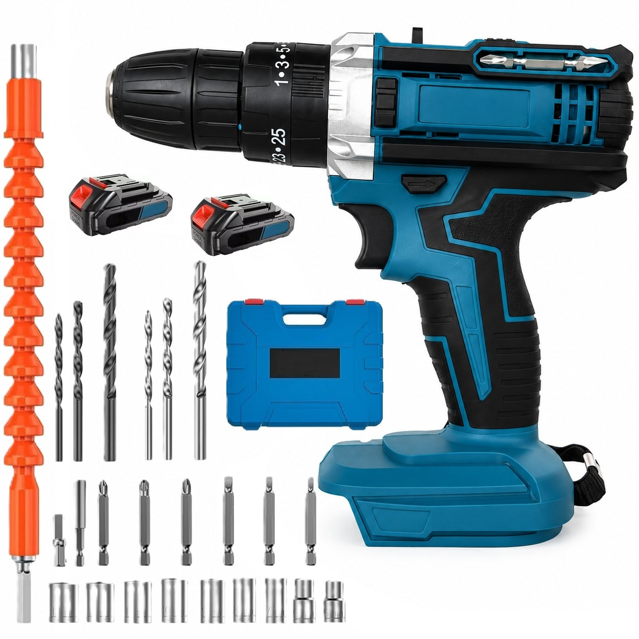 TEMU Nuovo Trapano Con Accessori Avvitatore Batteria con Accessori e Valigetta, per , Edilizia, Lavori, Set cacciaviti, Set Attrezzi