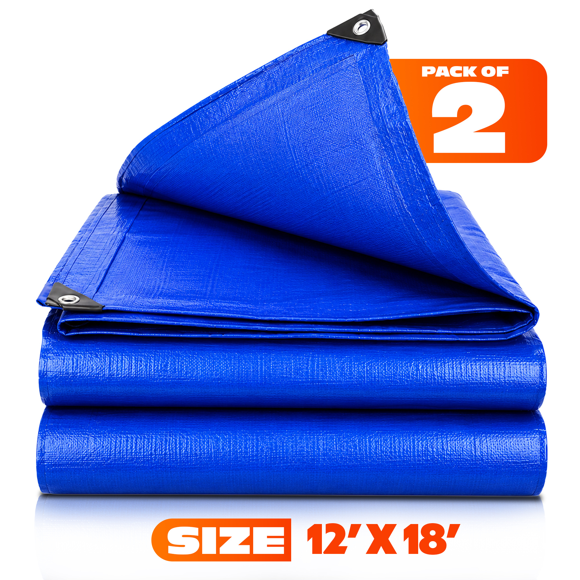 TEMU Pack Of 2 Tarpaulin 5. X 3.5m / 12ft X 8ft Water Resistant Tarpaulin Cover, Heavy Duty Outdoor Tarp With Eyelets, Multi Purpose Ground Sheet For