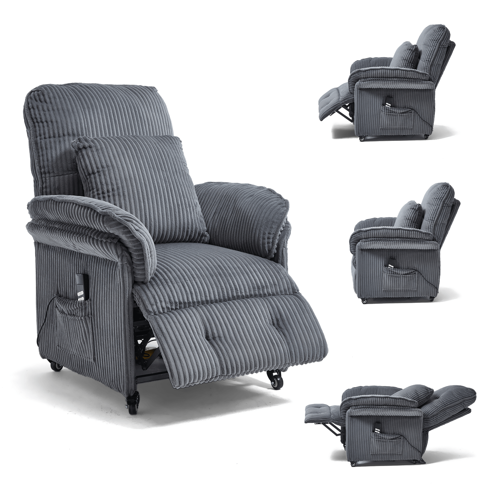 Asukale Modern Adjustable Recliner Armchair With Footrest, Single Relax Lounge Chair, 4 Color Options Beige Light Gray Brown, Living Room Bedroom Leisure Reclining Chair