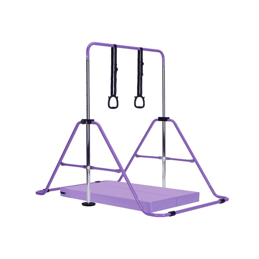 Image of Adjustable Gymnastics Rack Training Rack Gym Equipment Parallel Bars For Home With Grips Arm Bands Floor Anchor Training Mat