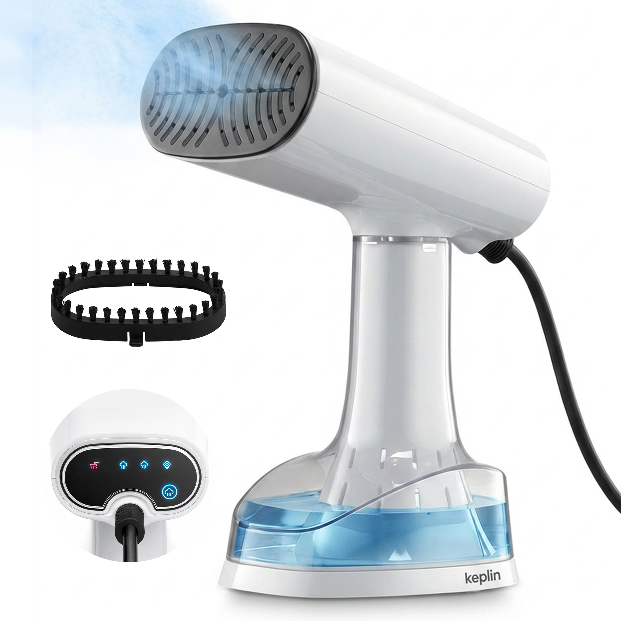 TEMU Keplin Handheld 2 In 1 Portable Travel Garment Steamer For Clothes With Ceramic Dry Iron Panel, Detachable 380ml Water Tank, 1640w Fast 30s ,