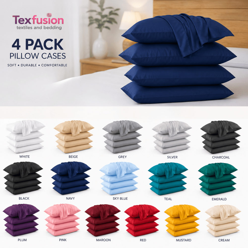 TEMU 4 Pack Pillowcases 50 X 70 Cm – Ultra Soft Microfiber Pillow Covers, Smooth, Breathable & Standard Bedding Pillow Cases, In 16 Colours