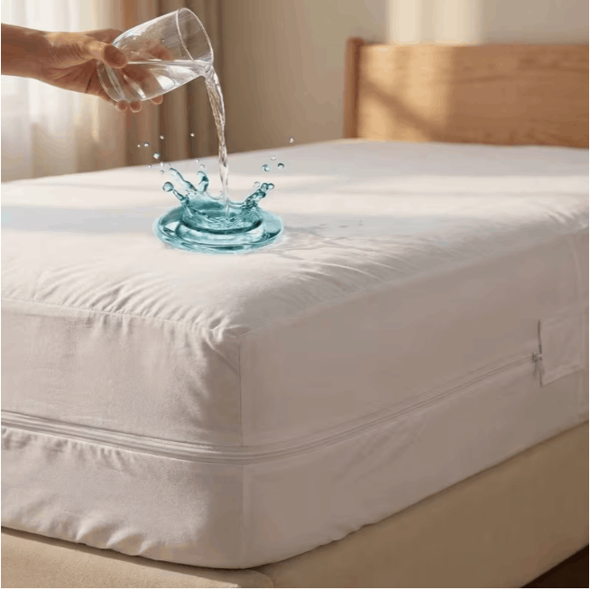 TEMU de Colchón Impermeable con Cremallera – Protector Poliéster, Higiénica contra Manchas, Líquidos y Humedad, , Silenciosa y Lavable