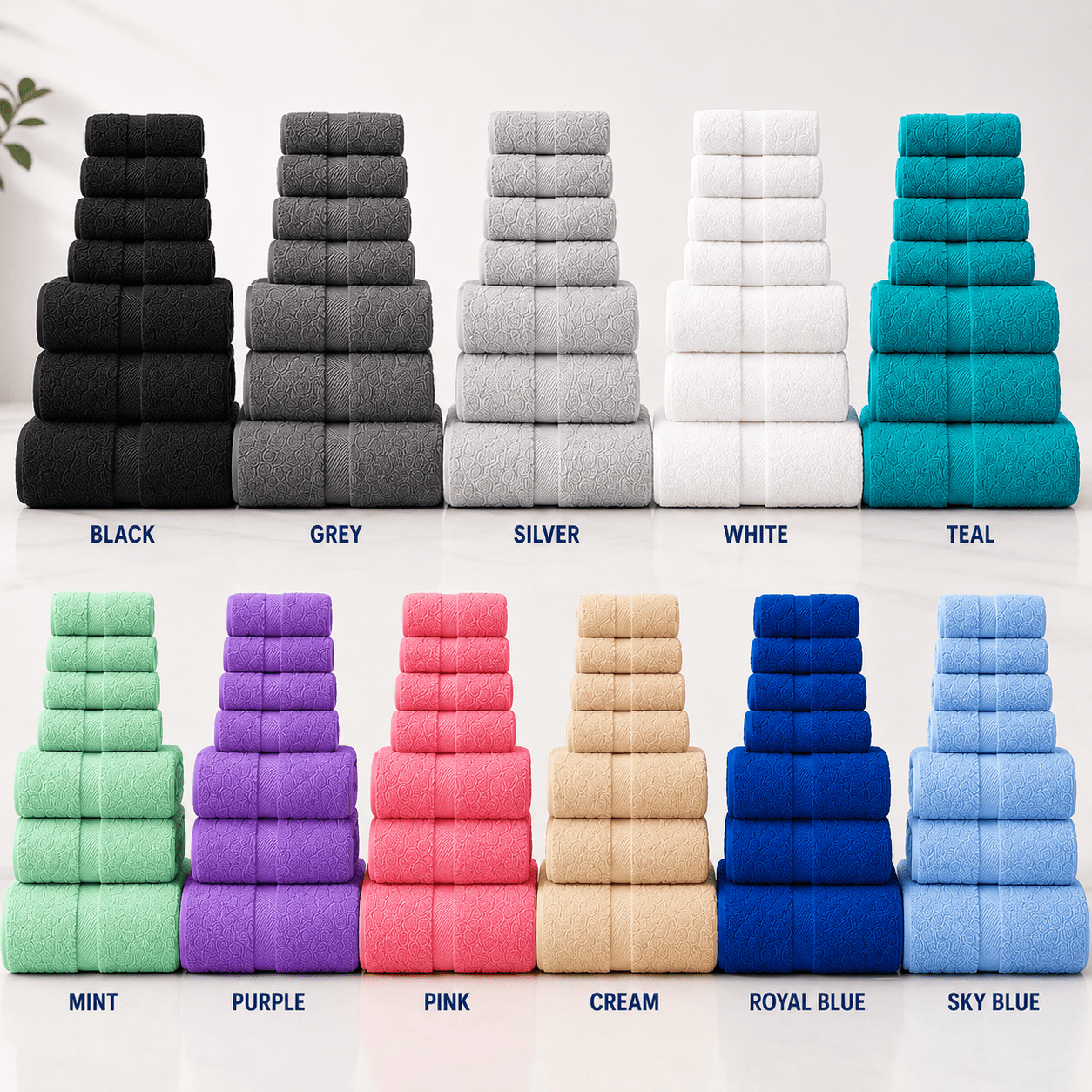 item picture   luxury towel bale set 550 gsm 100 ring spun fabric super   quality towels quick dry   absorbent bathroom towels   face towels hand towels bath towels ideal for home gym spa   use uk