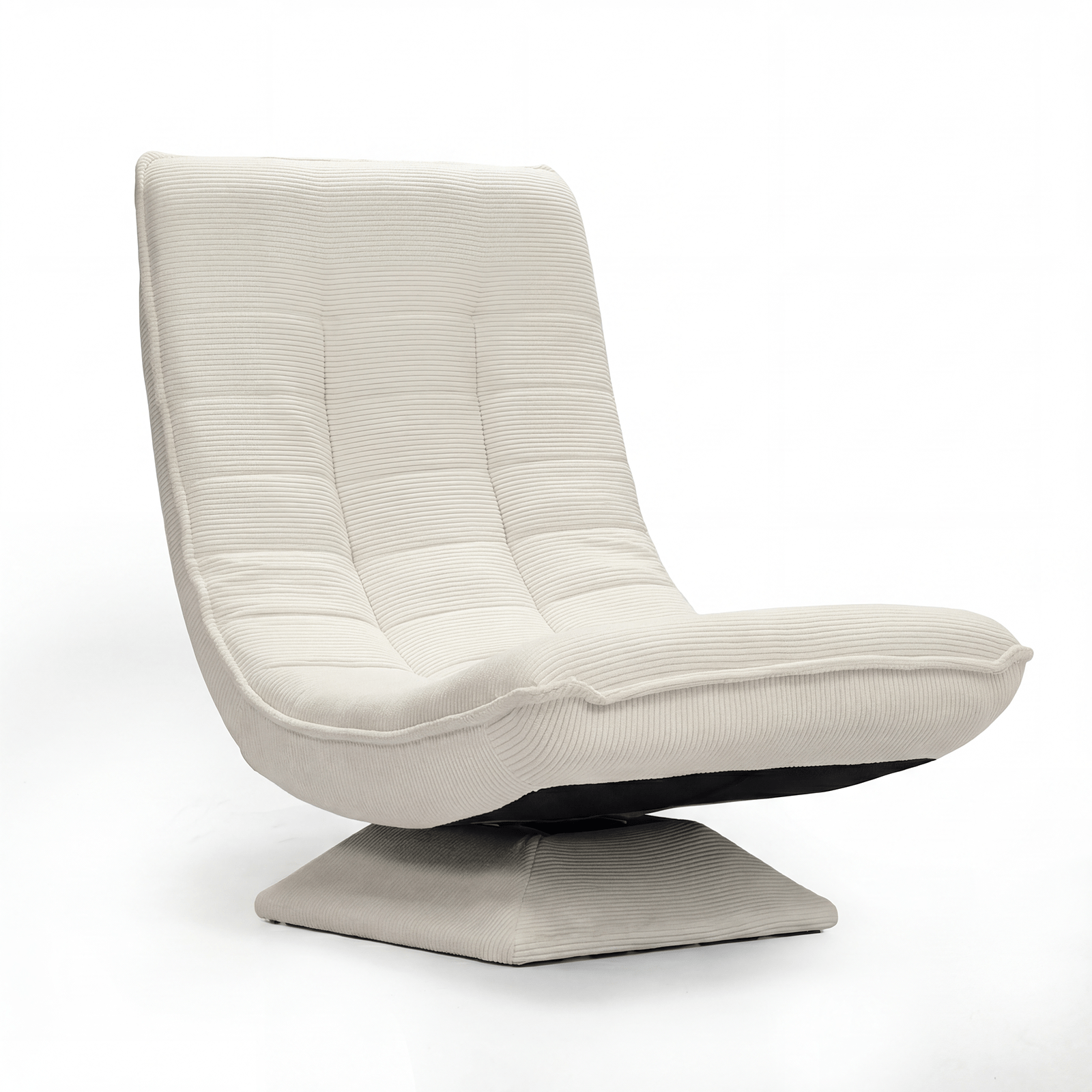 Modern Relaxation Chair In 3 Colors: Black, White, Gray, Thickly Padded Lounge Chair With High Curved Backrest, For Living Room, Bedroom, Office.