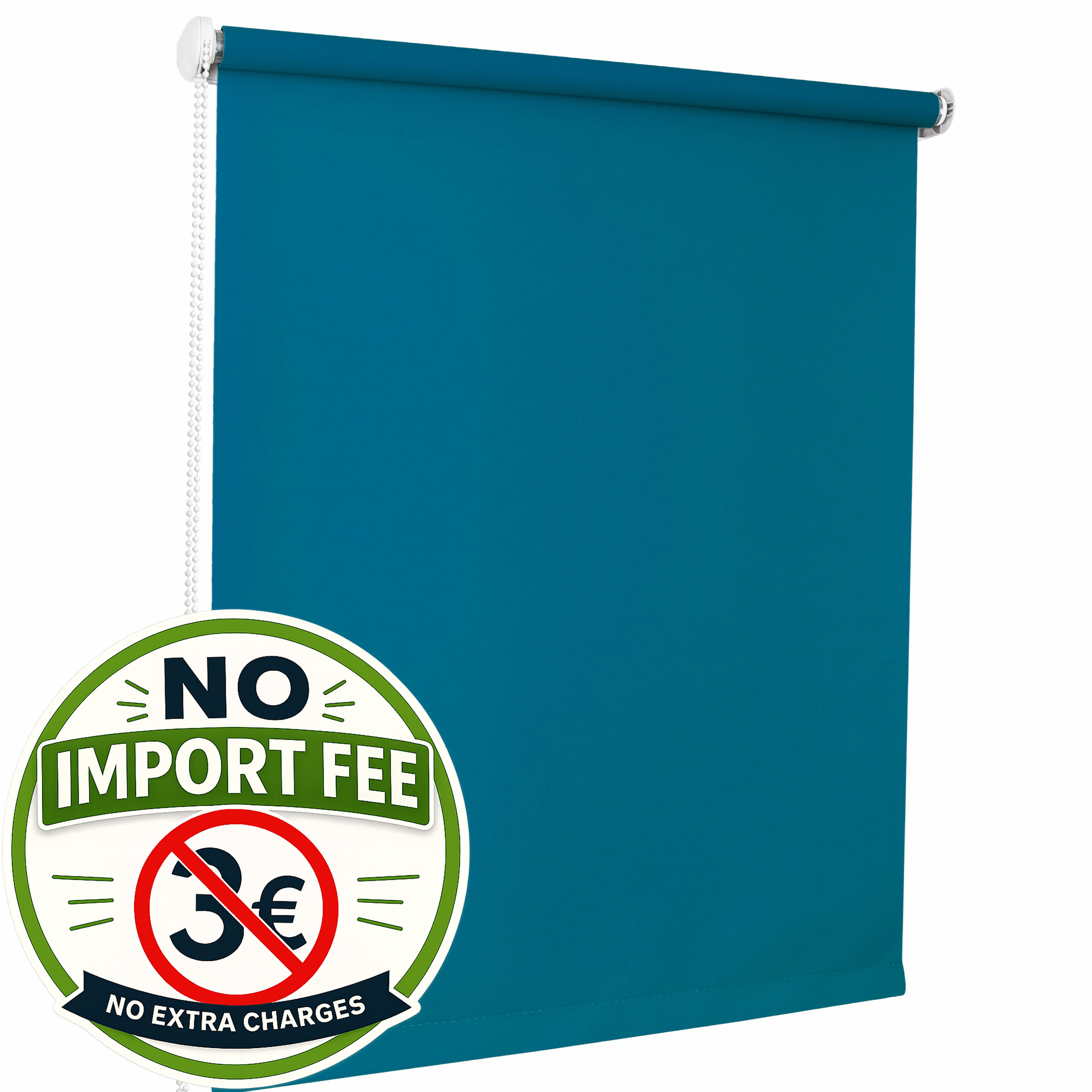 TEMU Wall Roller Blind • Turquoise • 21 Sizes • Blind • Installation To The Window Recess Or Ceiling • Elegant Blackout And Decorative Fabric Roller