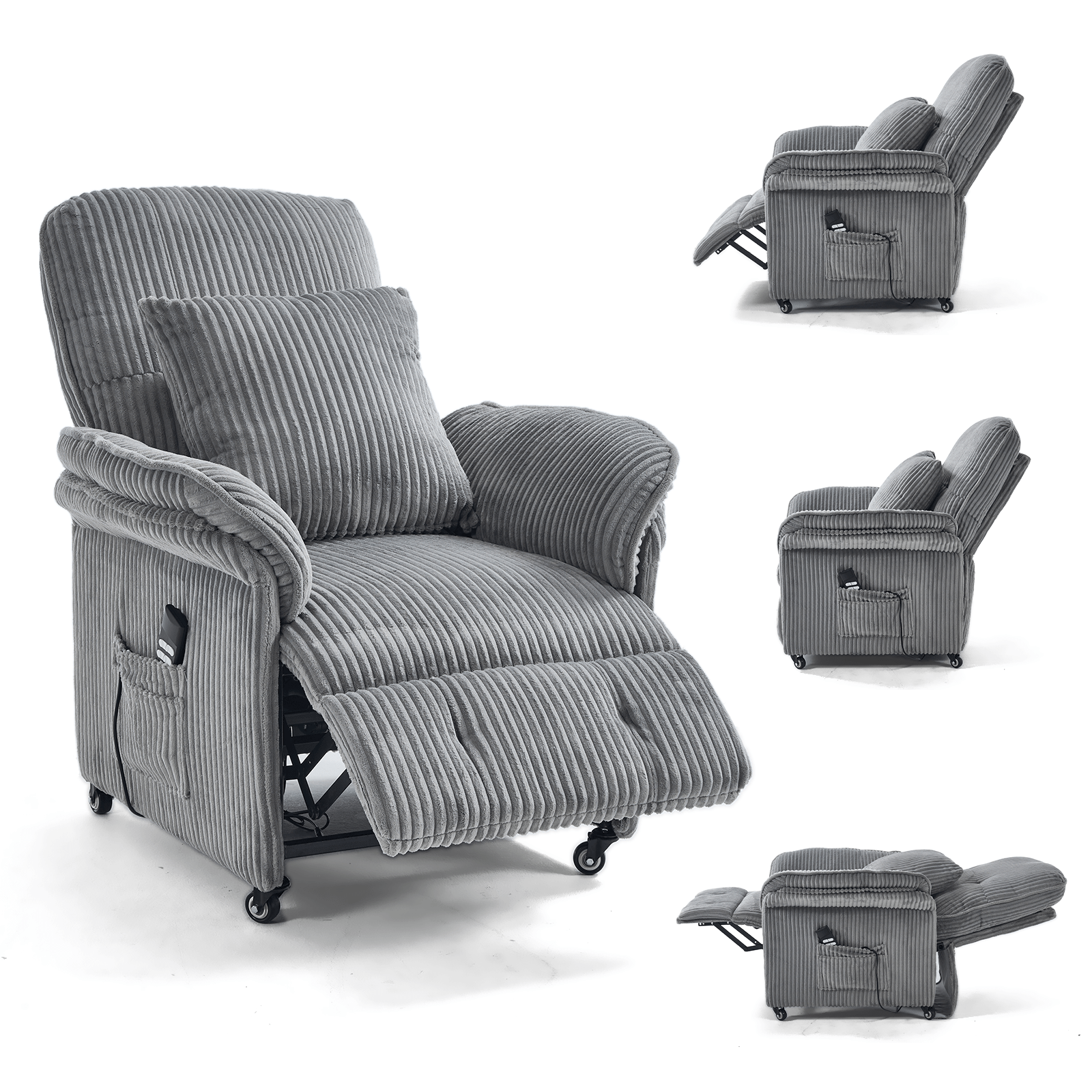 Image of Asukale Modern Adjustable Recliner Armchair With Footrest, Single Relax Lounge Chair, 4 Color Options Beige Light Gray Brown, Living Room Bedroom Leisure Reclining Chair
