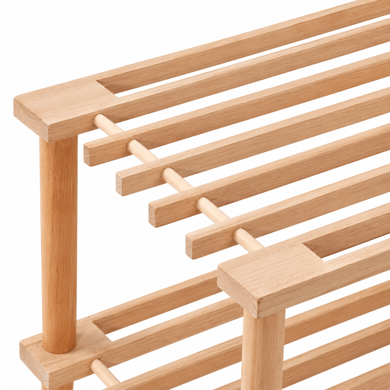 2-Tier Cedar Wood Shoe Rack for Hallway & Bedroom