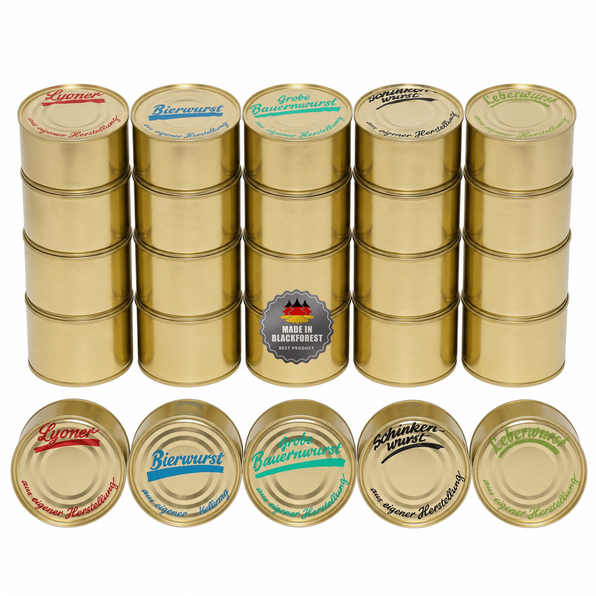 Image of Large Package Of Canned Sausage 25 X 400g - Stock Package - Full Canned Goods | 1 Year Shelf Life - Emergency Food Package - Provisions