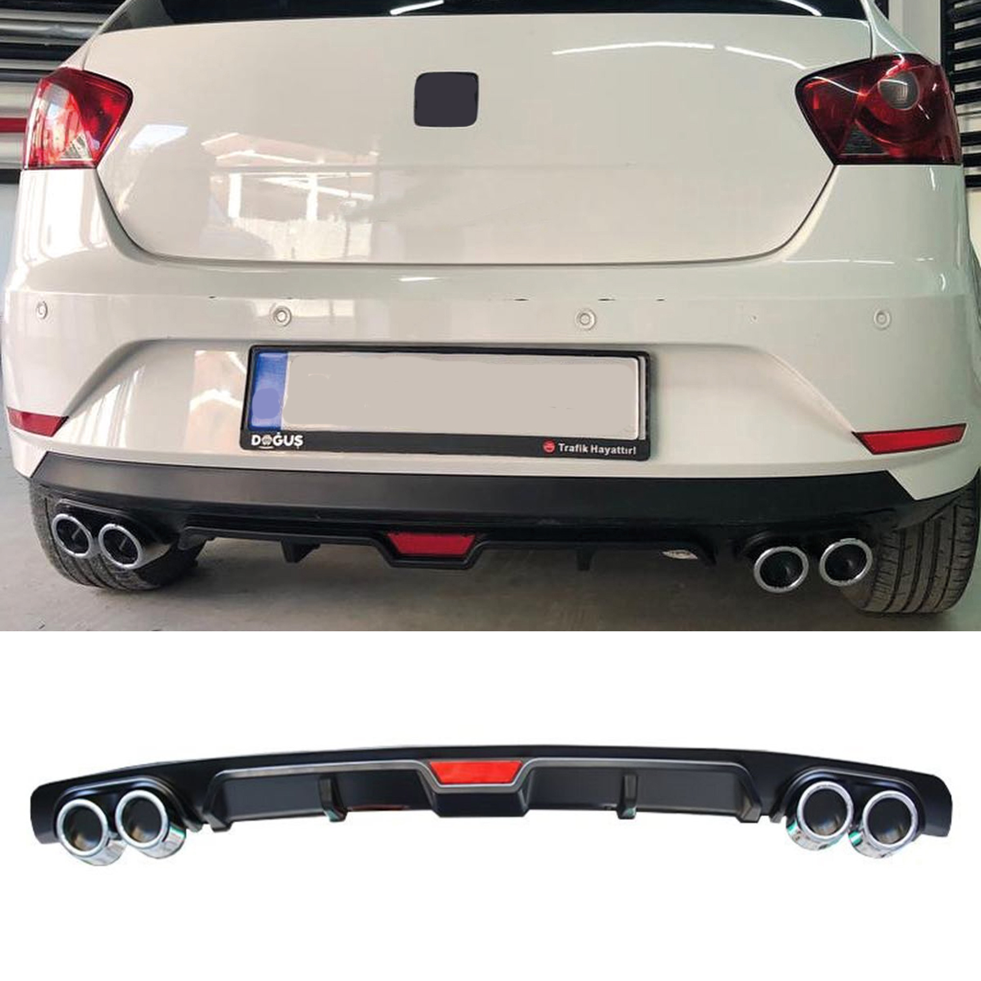 Rear Bumper Diffuser Splitter For Mk4 (6j-6p) 2009-2017 130cm X 15cm U Model Universal Car Styling Diffuser Rear Body Kit Spoiler Bumper Lip Splitter