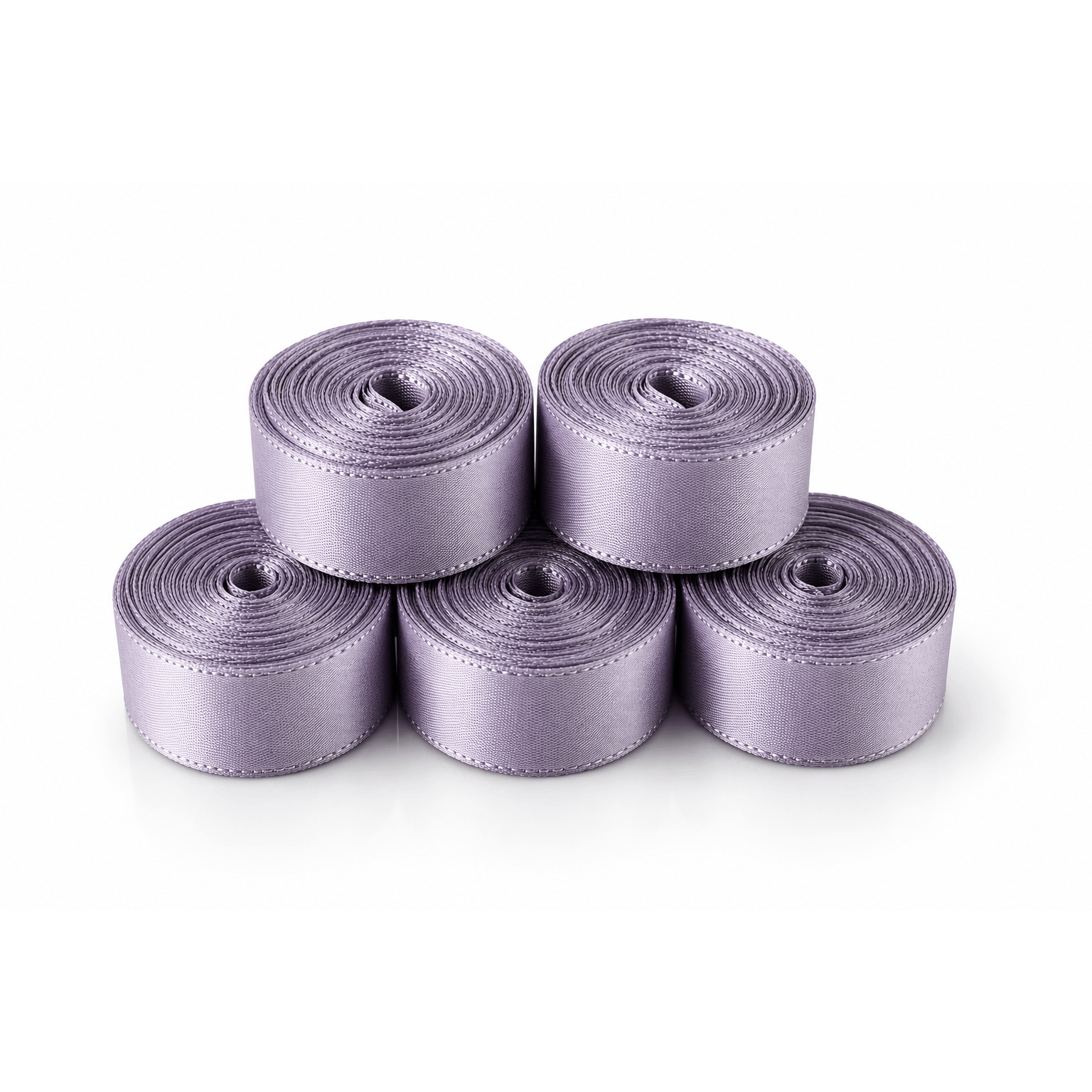 Image of 5 Rolls Of Satin Ribbon Grey 2 Cm X 2.5 Ribbon For Bows, Crafting, Decoration, Wedding & Gift Wrapping