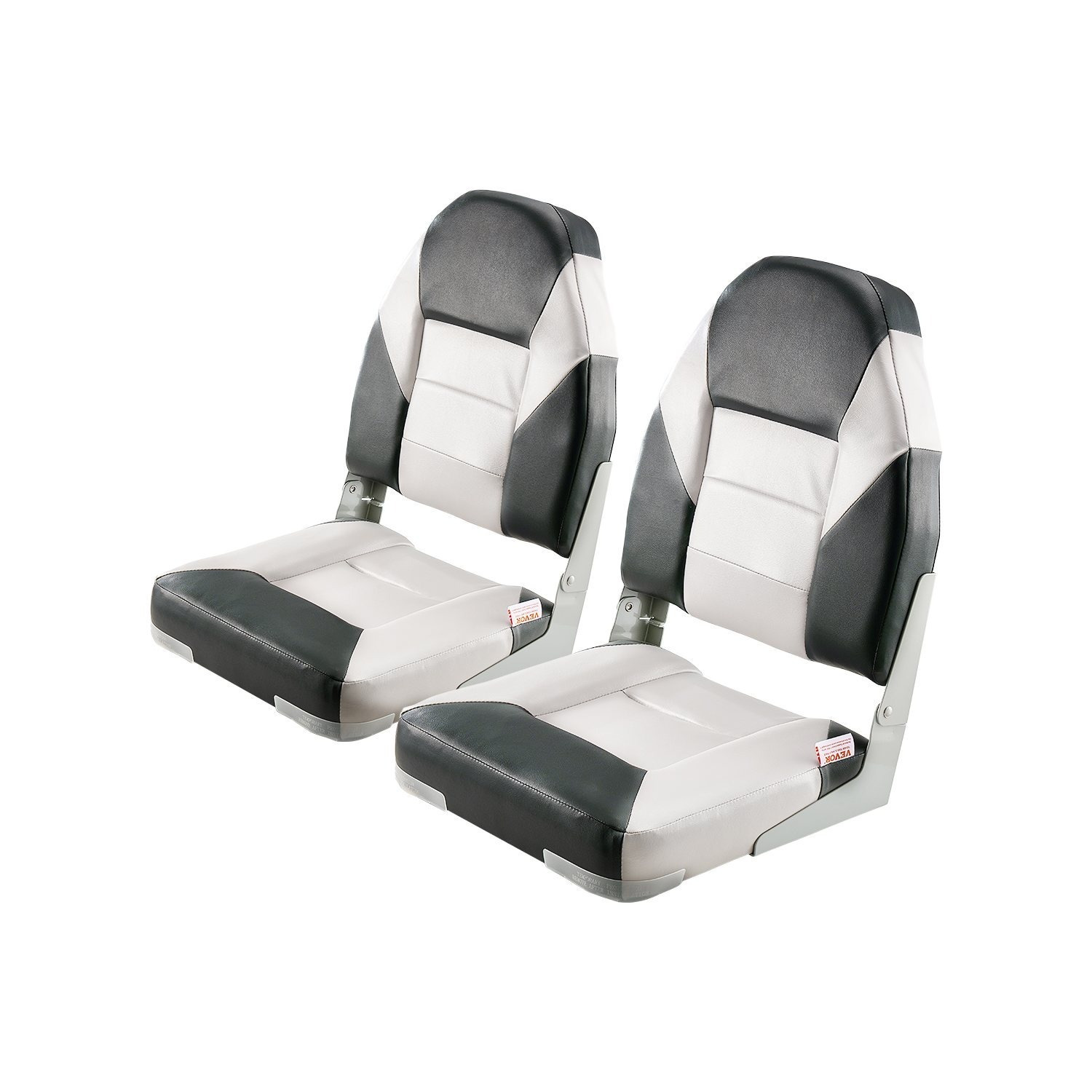 Image of Vevor Boat Seat, High Backrest, Folding Fishing Boat Seat With Thickened & Pvc Leather, Aluminum Alloy Hinges, Boat Seat For Boats, Yachts, Ships