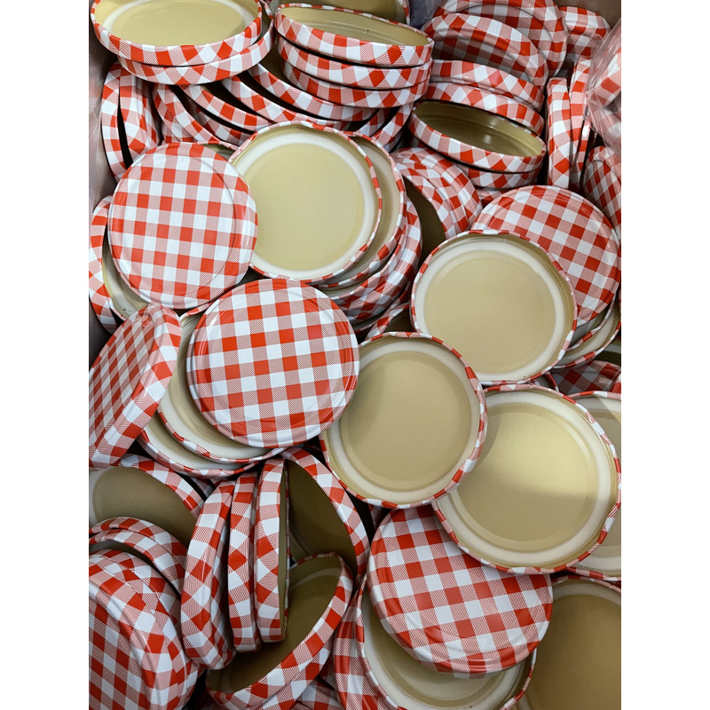 25x Lids Ø82mm To82 Screw-on Lids For Jars, Red/white