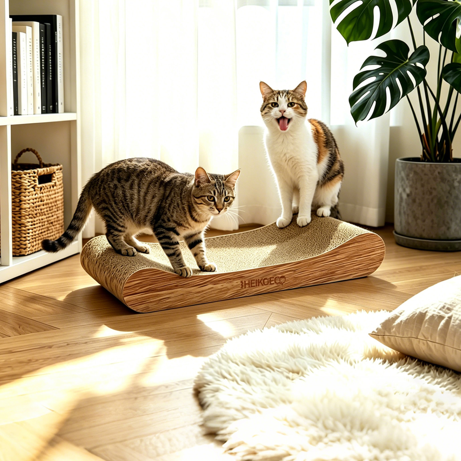 ® Cat Scratching Board, Lounge Cat Sofa Made Of High-quality Corrugated Cardboard, 2-in-1 Cat Scratching Boards, Scratching Cardboard For Cats, Cat Scratching Mat, Light