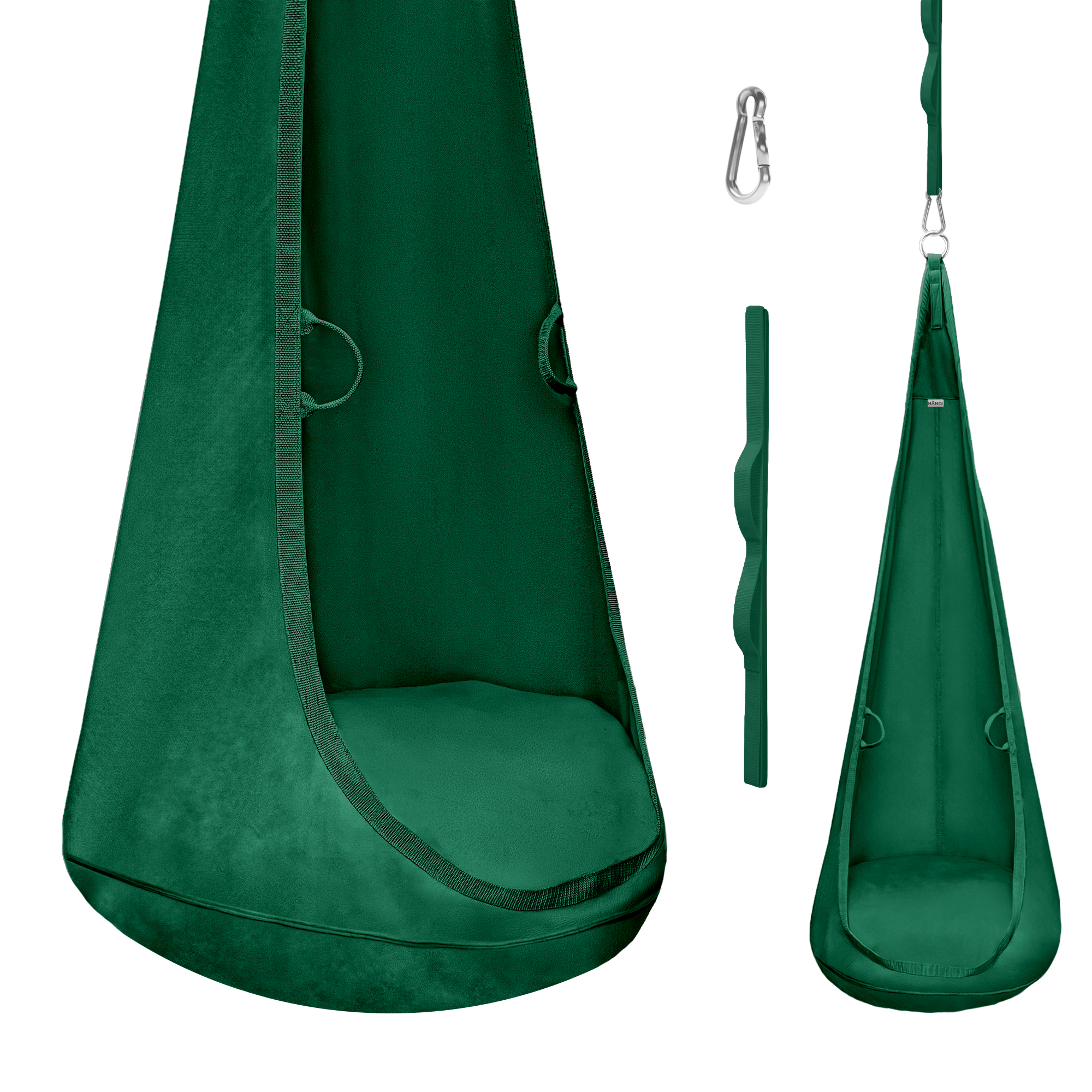 Image of Velvet Fabric Hanging Cocoon With Cushion And Extension, Elegant Suspended Seat For Home, Soft Velvet Armchair For Relaxation With Handles, Durable Premium Construction, Load Capacity 80 Kg