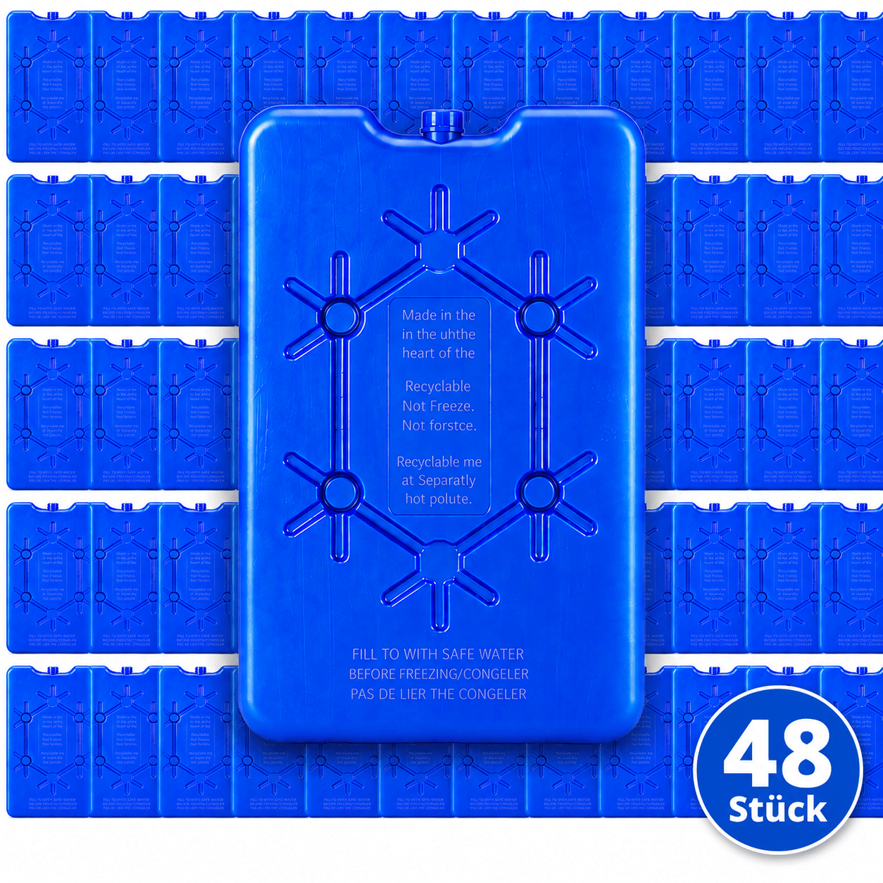 48x Cool Pads 200g Extra Flat 16x11x1 Cm – Reusable Cool Packs For Cool Box, Cooler Bag, Camping &