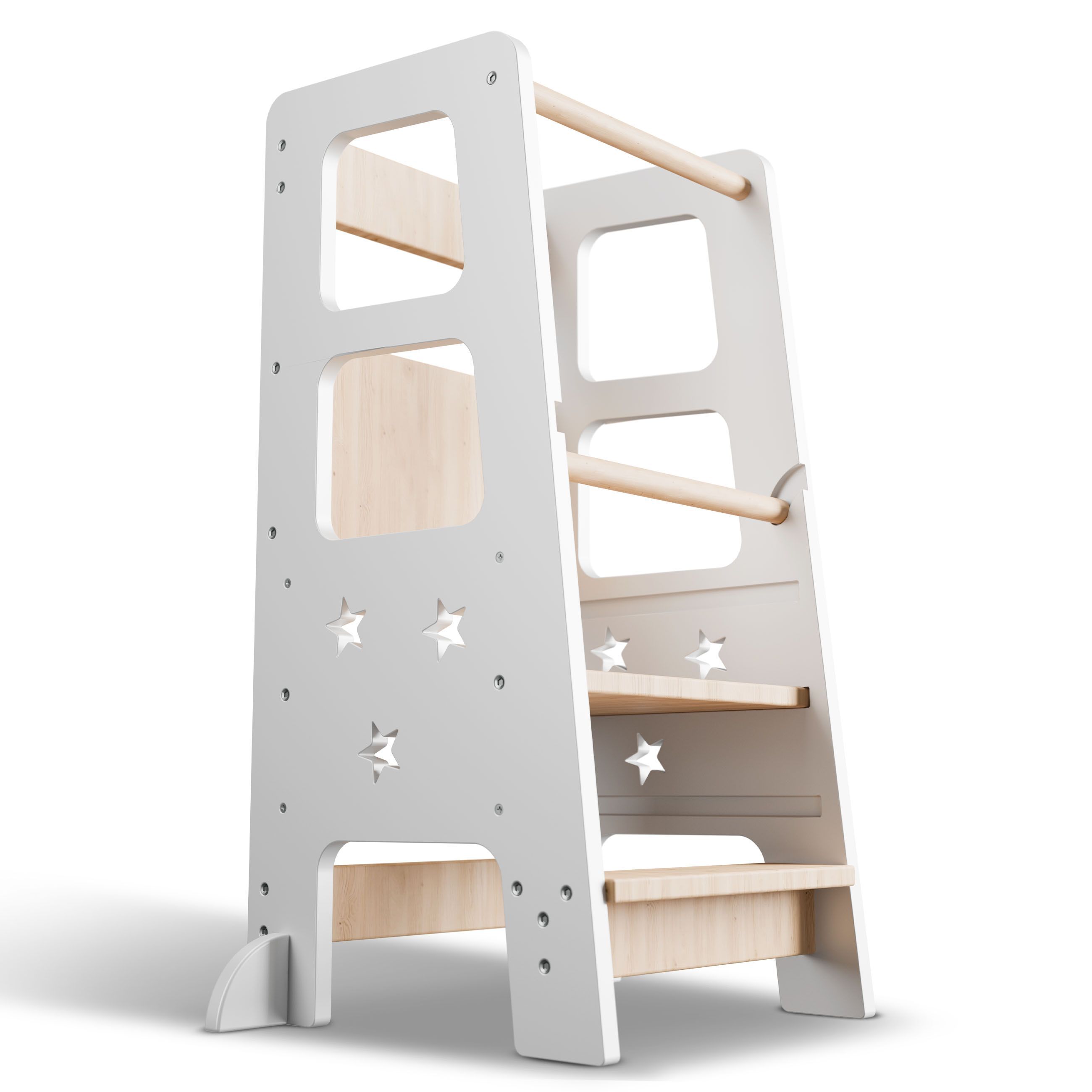 Learning Tower For Kids Ages 1+, Standing Aid, 3-position Height Adjustable, Anti-tip Design
