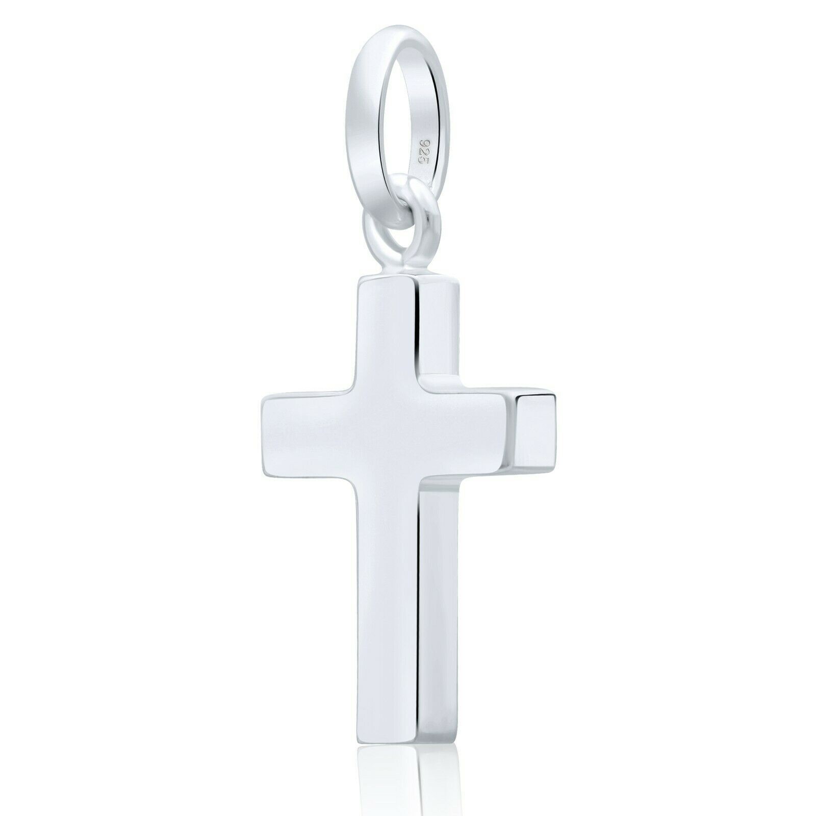 Cross Pendant 925 Sterling Silvery Solid Made In Italy High-gloss Polished For Women And Men Width 4.5 Mm With Certificate And Gift Packaging