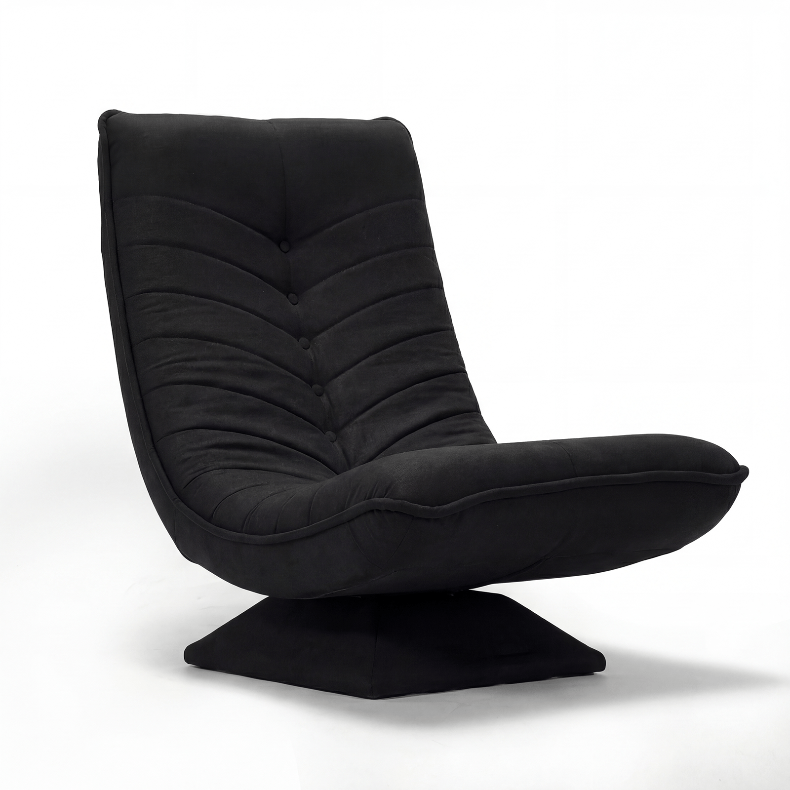 Modern Relaxation Chair In 3 Colors: Black, White, Gray, Thickly Padded Lounge Chair With High Curved Backrest, For Living Room, Bedroom, Office.