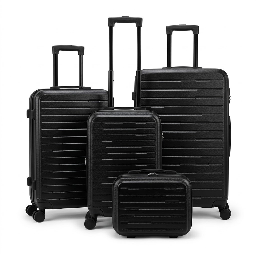 4pcs PP Hard Shell Luggage Set with Corner Protectors