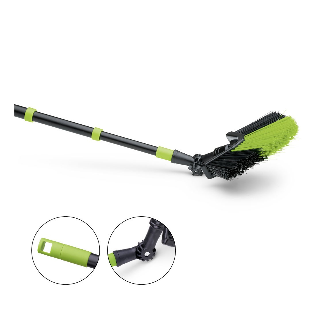 Image of Maxima Triangular Broom With Telescopic Handle, Extendable Up To 330 Cm, Angled, Synthetic Bristles