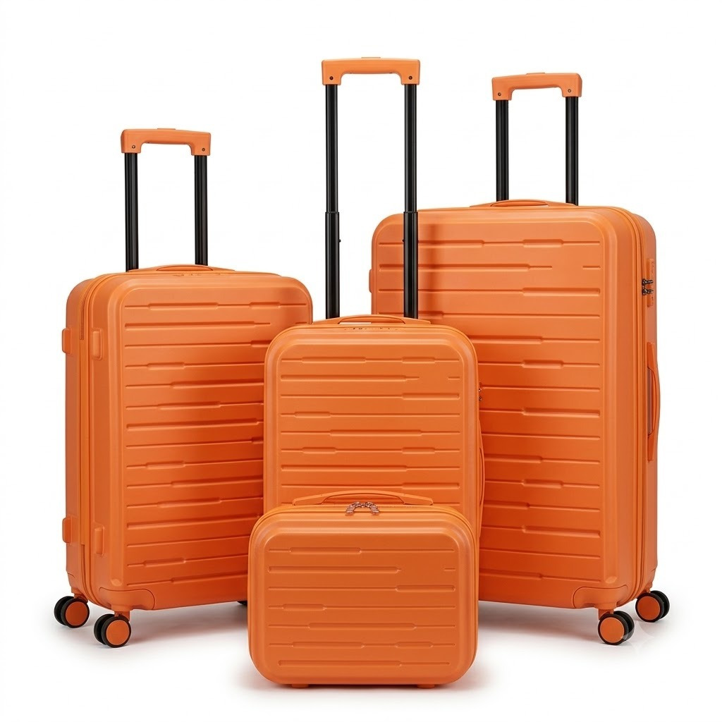 4pcs PP Hard Shell Luggage Set with Corner Protectors
