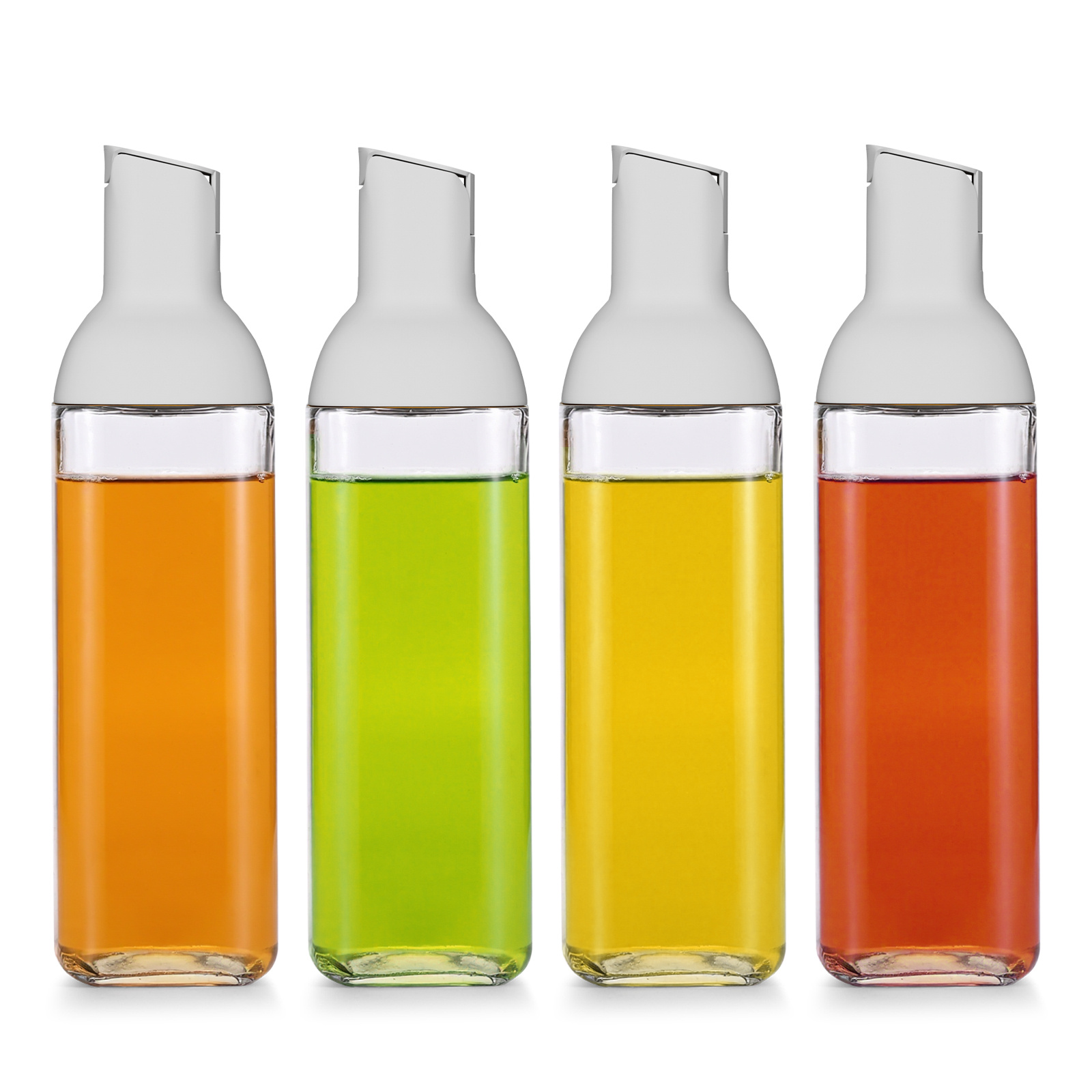 4 X 500 Ml Oil Bottle Set With Labels, Suitable For Food Oil, Vinegar, Soy Sauce, And Coffee Syrup. Glass Bottles For Kitchen And Grill. Christmas, Christmas Decoration.