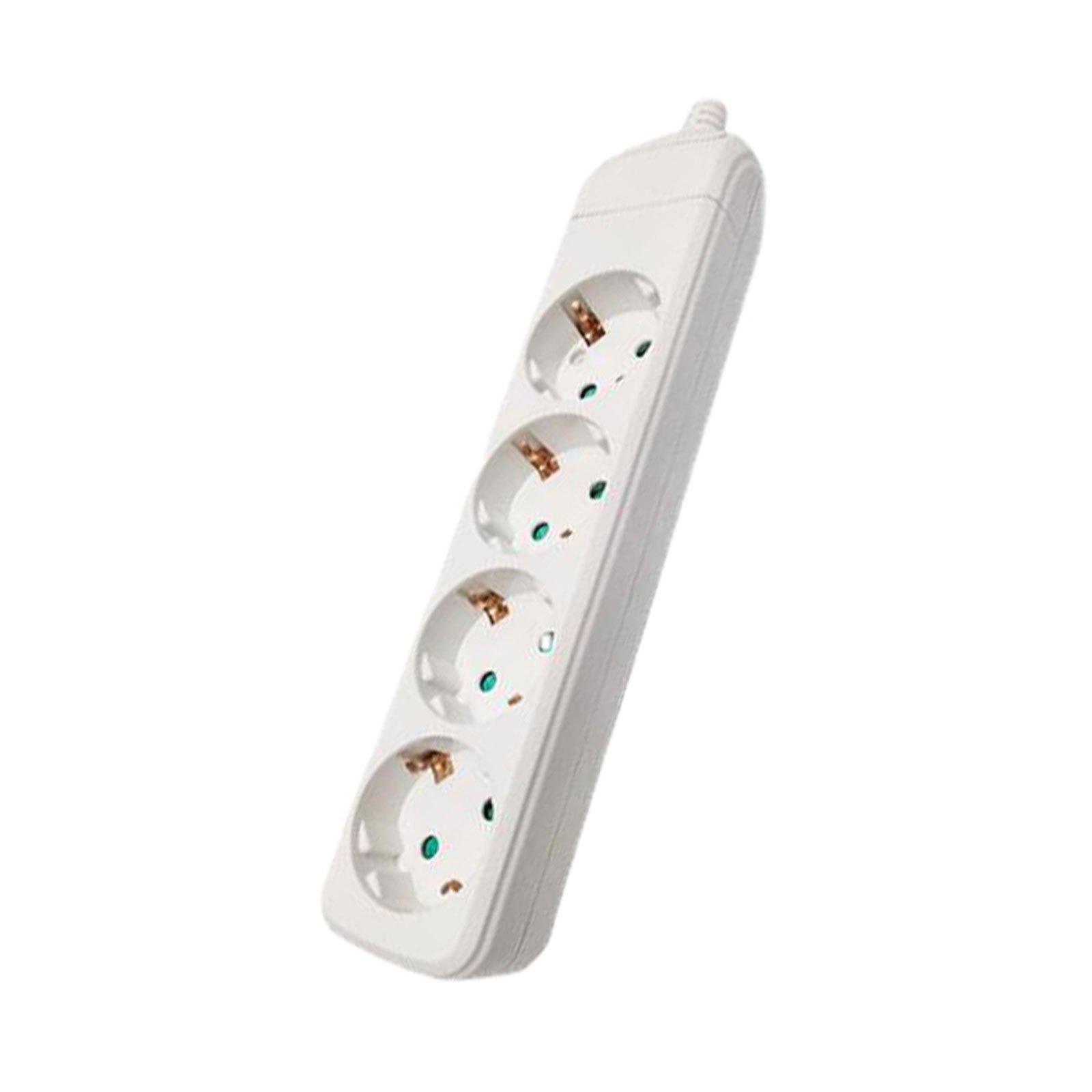 TEMU Regleta de Enchufes con 4 de Corriente (Cable de /5m, Sin Interruptor) Blanco