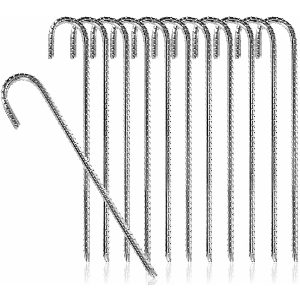 Image of 12x Xl Ground Anchors, . , Steel Tent Pegs For Hard Grounds, Earth Spikes