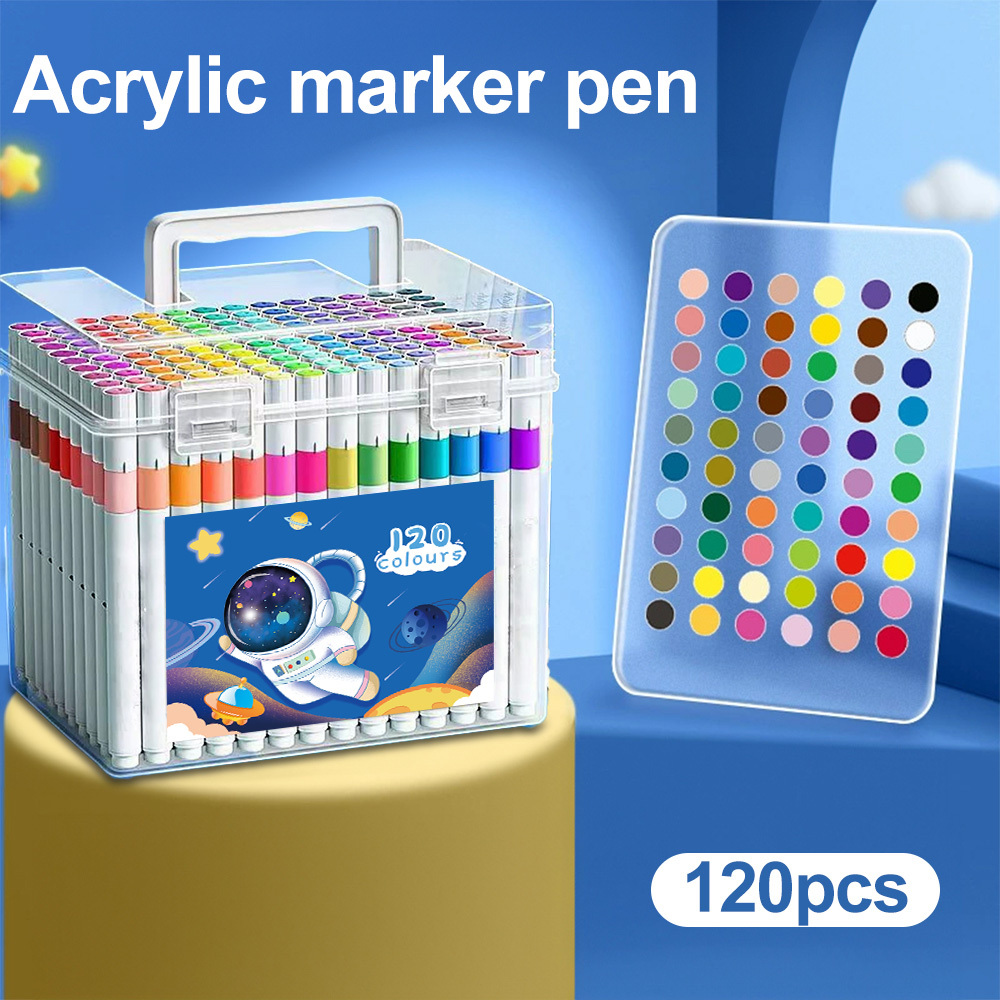 Image of Marker Penacrylic Marker Pen, Art Diy Graffiti Penscolorful Painting Watercolor Art Marker Setvibrant Sketching Drawing Art Craft Scrapbookingteachers And School Usechristmas Gifts