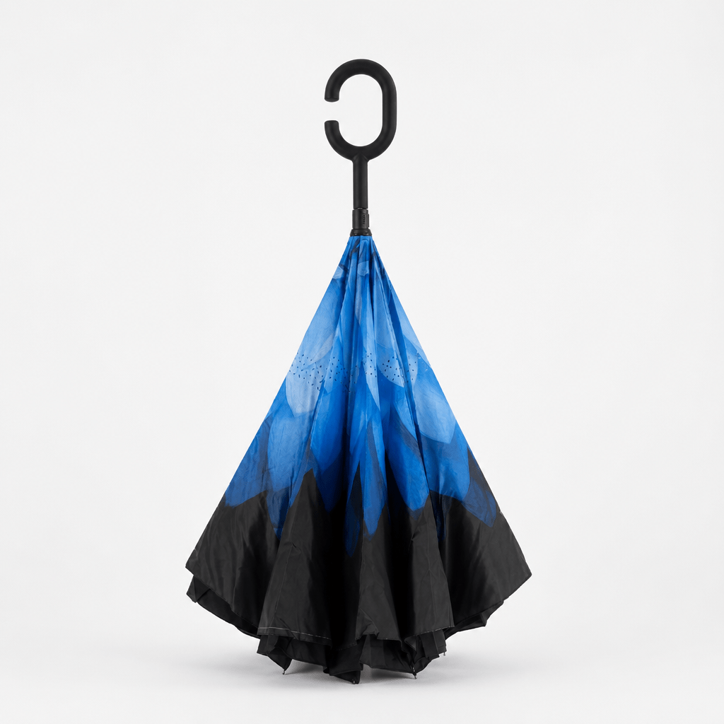 Umbrella With Blue-flower Print - Companion