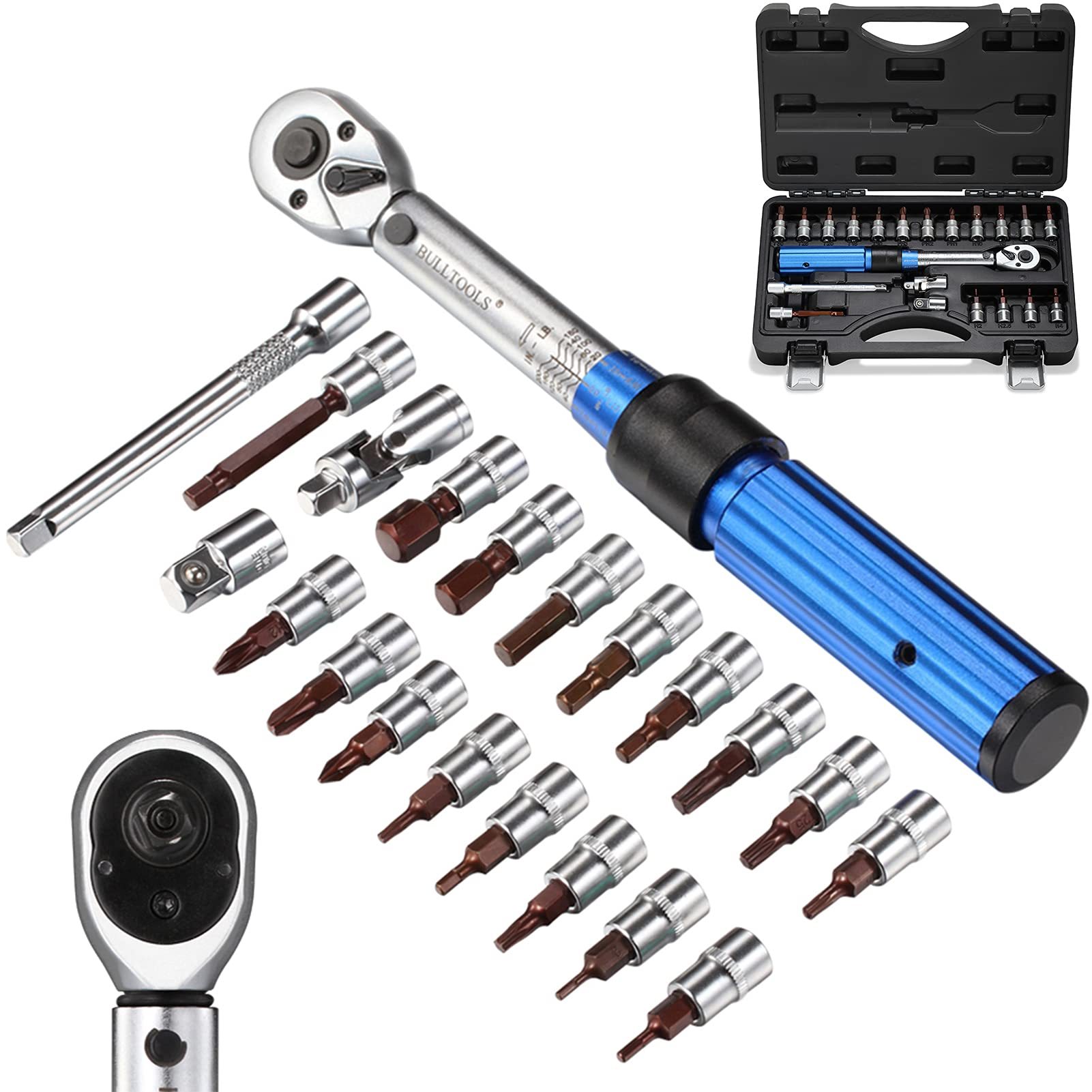 1/4-inch Torque Wrench Set Dual- Adjustable 90-tooth Torque Wrench With (20-200in.lb / 2.26-22.6nm)