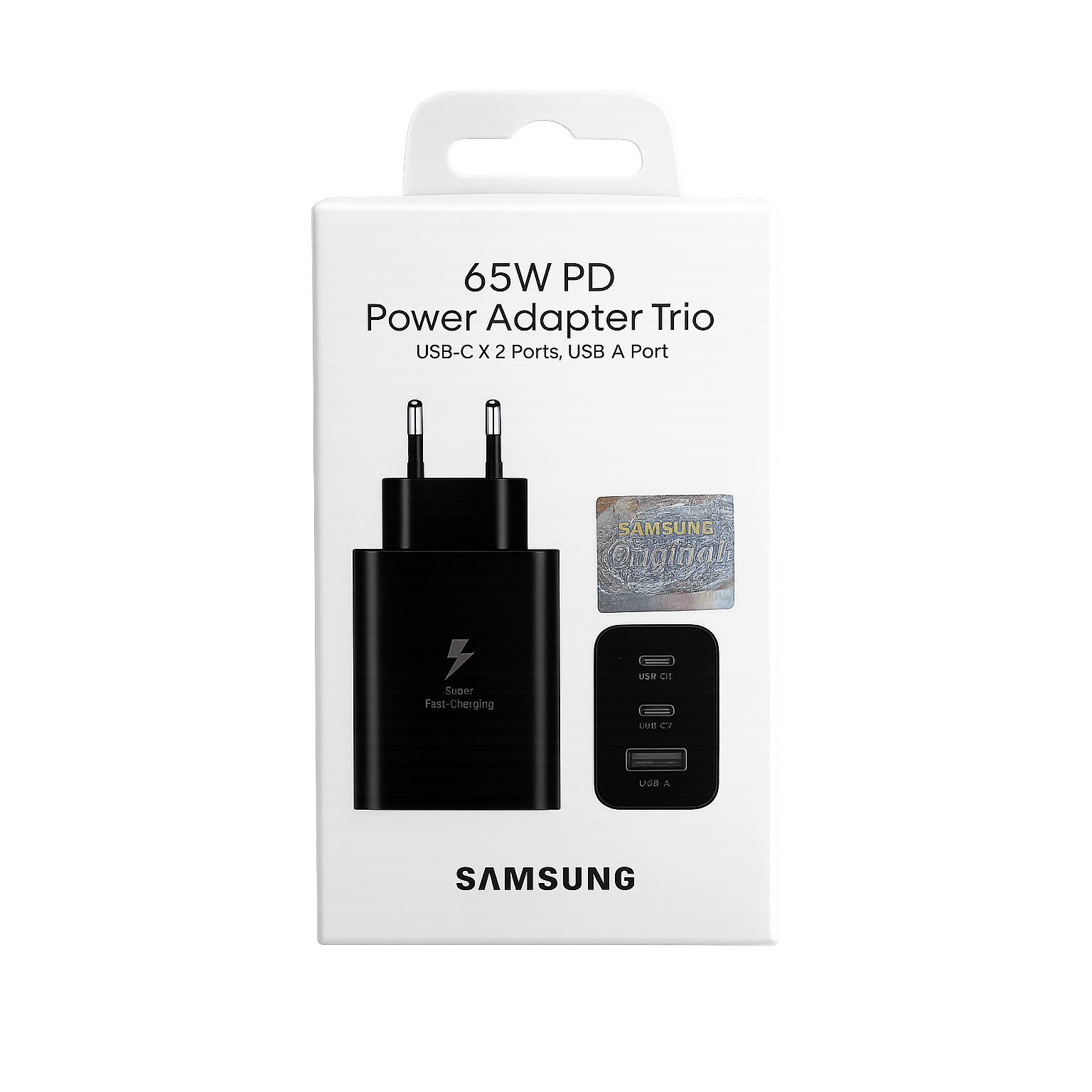 TEMU Caricatore da Muro Originale Samsung da 65W con Trio di Porte per Ricarica Rapida �� EP-T6530 Tecnologia di Ricarica Super Veloce 2.0 ��