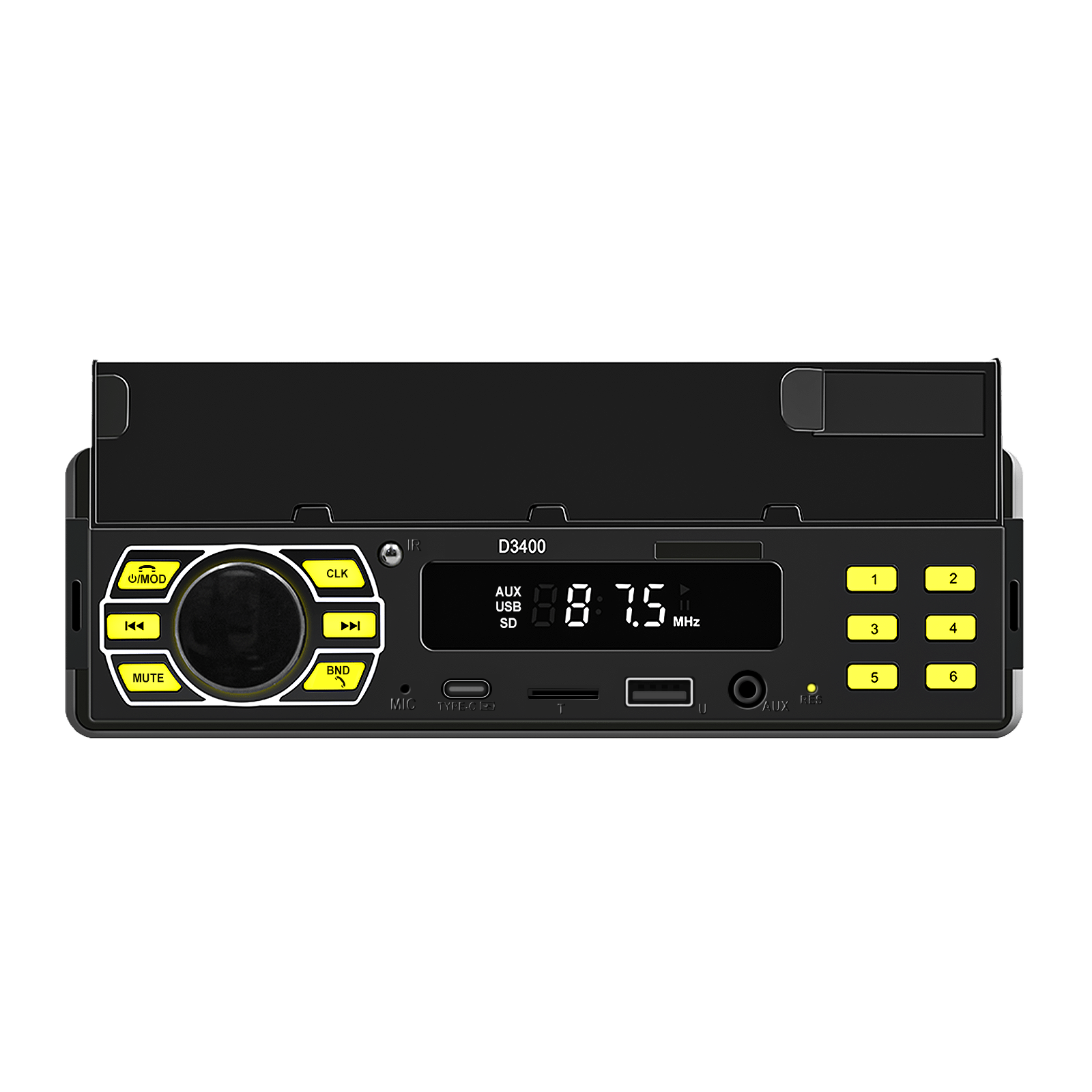 Image of Autoradio Blue//tooth 1 Din Single Din Car Din Stereo Player Digital Blue//tooth Car Mp3 Player 45wx4 Fm Radio Stereo Audio Music Usb/sd With In Dash Aux Input+ Mobile Phone Holder
