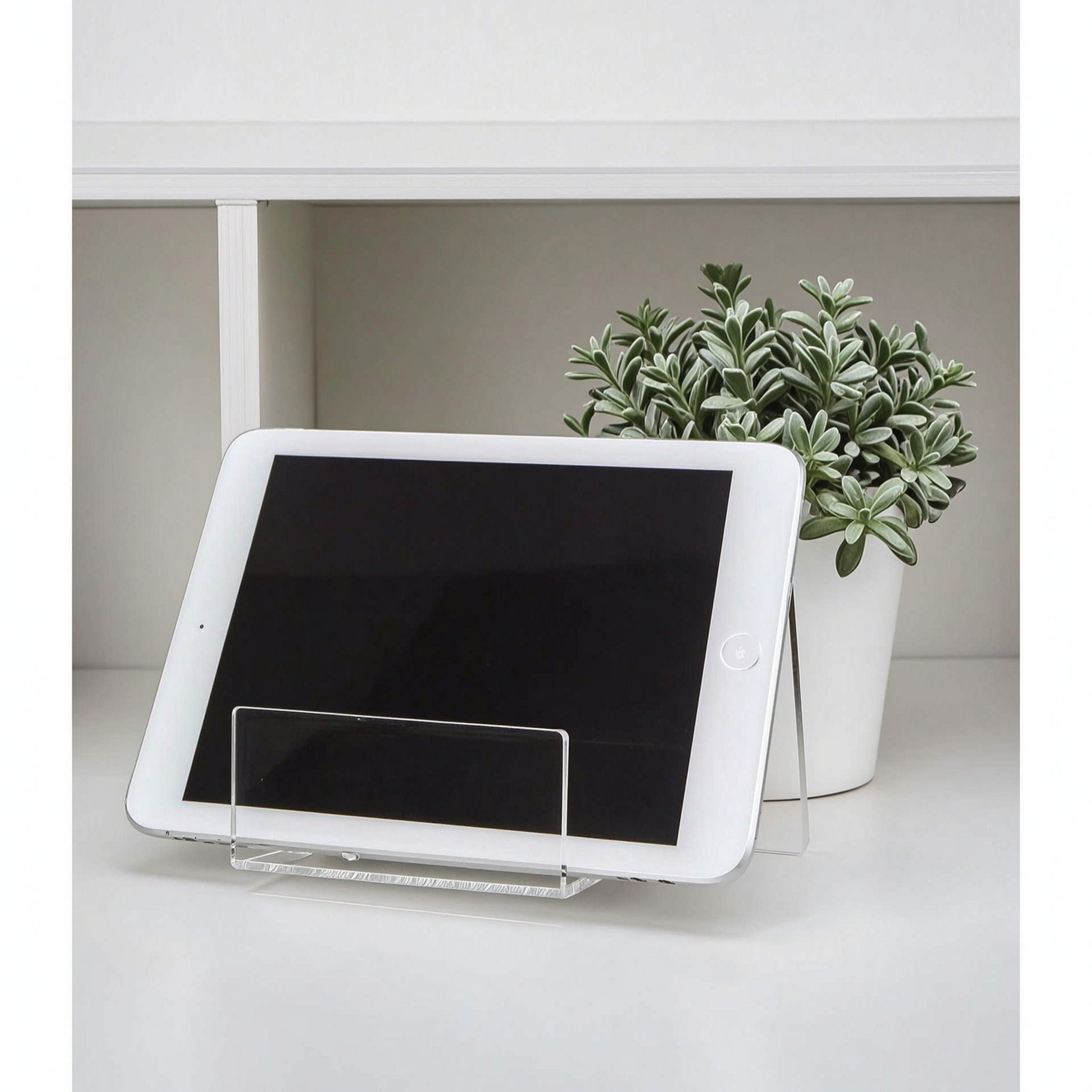 6pcs Clear Acrylic Book Stands, 4.1 X 3 X 3.5 Inch Transparent Bookends, Slanted Display Stand For Cookbooks, Magazines, Photos, Crafts & Office Desktop