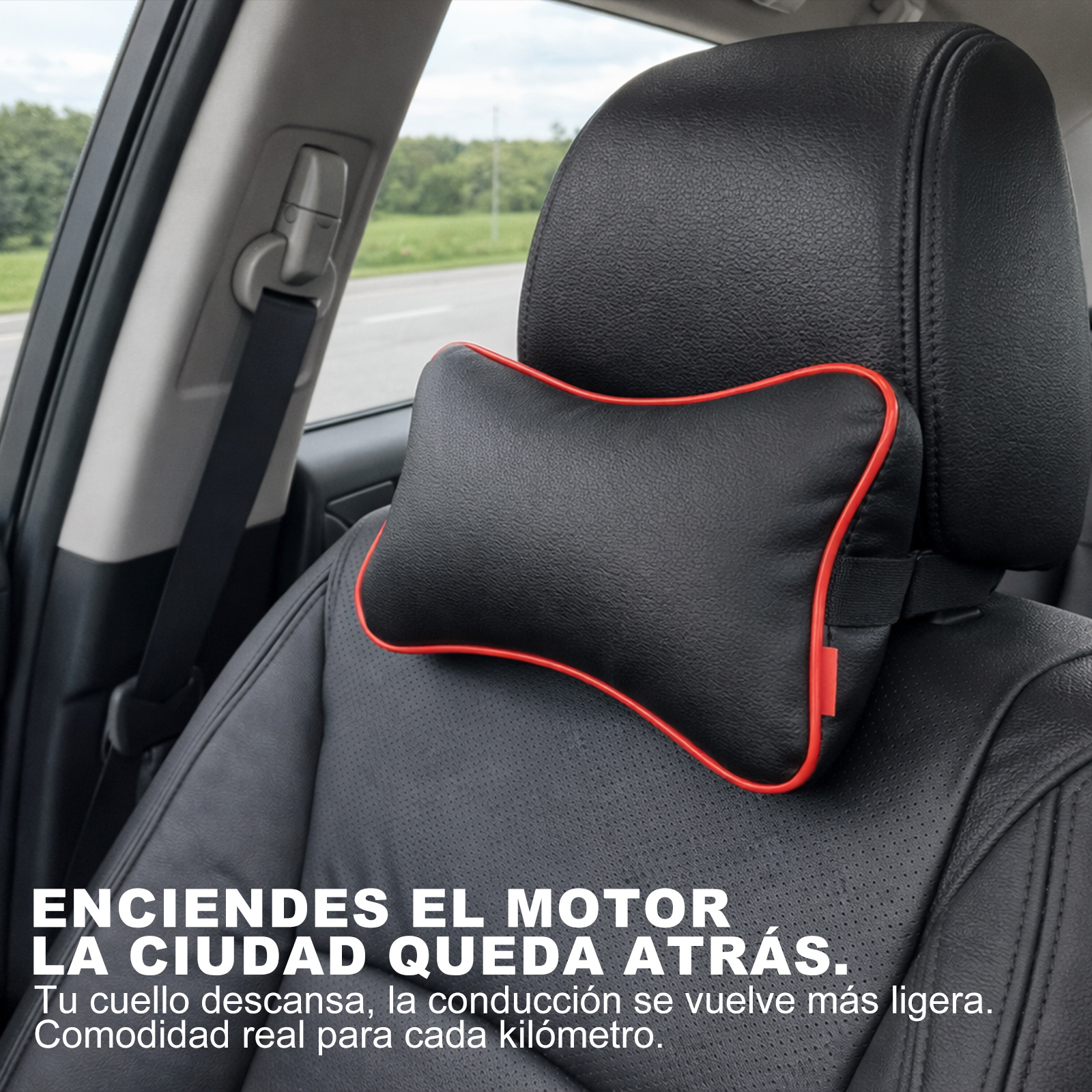 TEMU Almohada Cervical para Coche – Soporte Ergonómico de Espuma Viscoelástica
