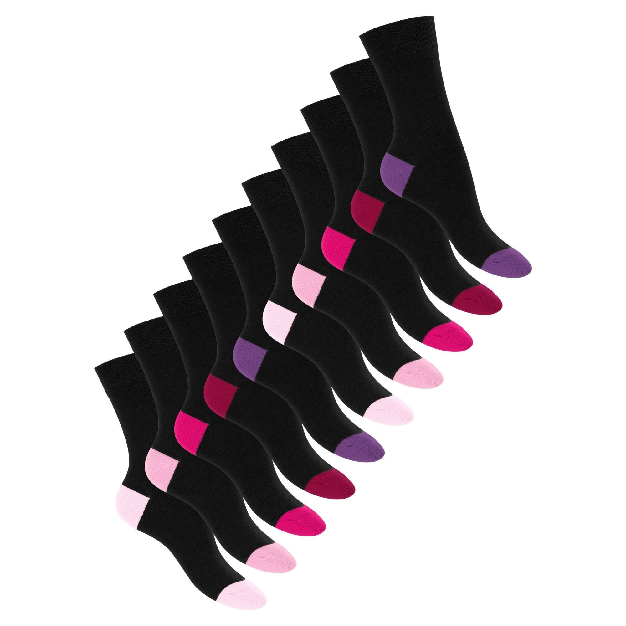 10 Pairs Of Socks For – Soft Unisex Socks With Colored Heel & Toe
