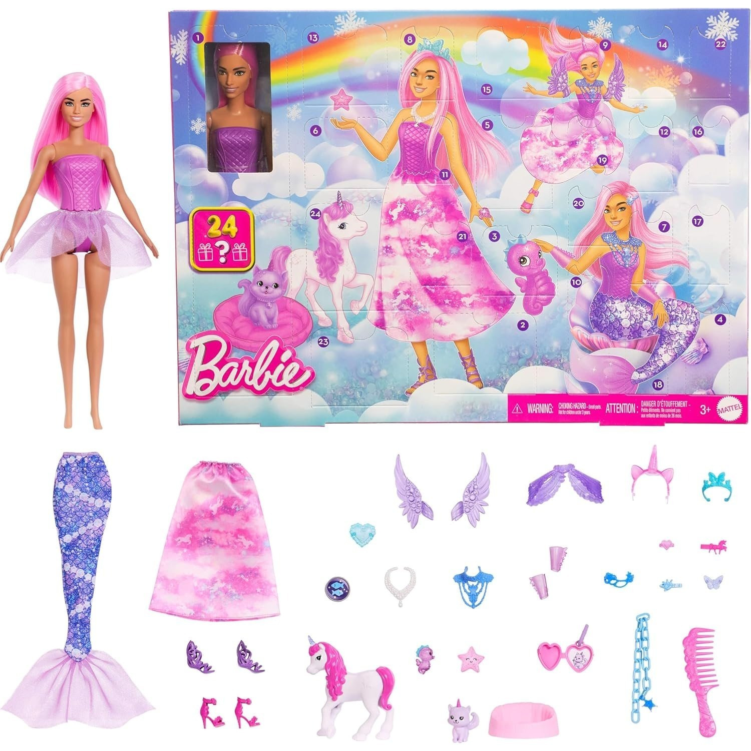 TEMU barbie Advent Calendar With Doll With Fantasy Accessories