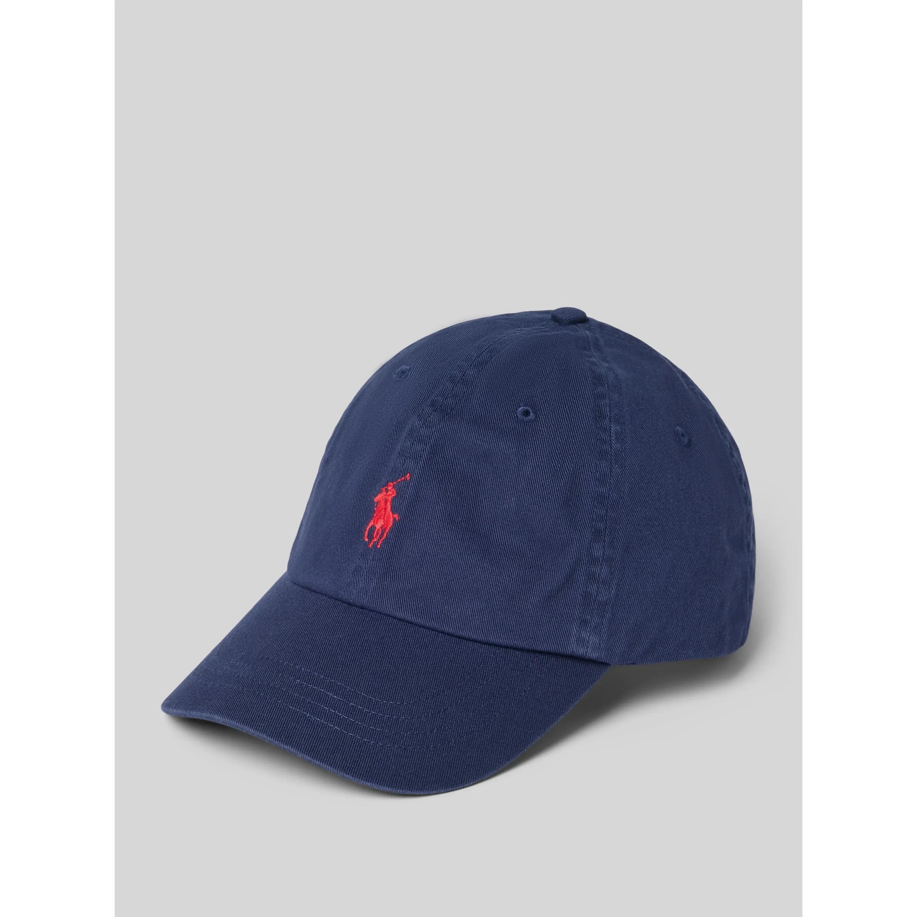 Navy Blue Baseball Cap With White And Stitching